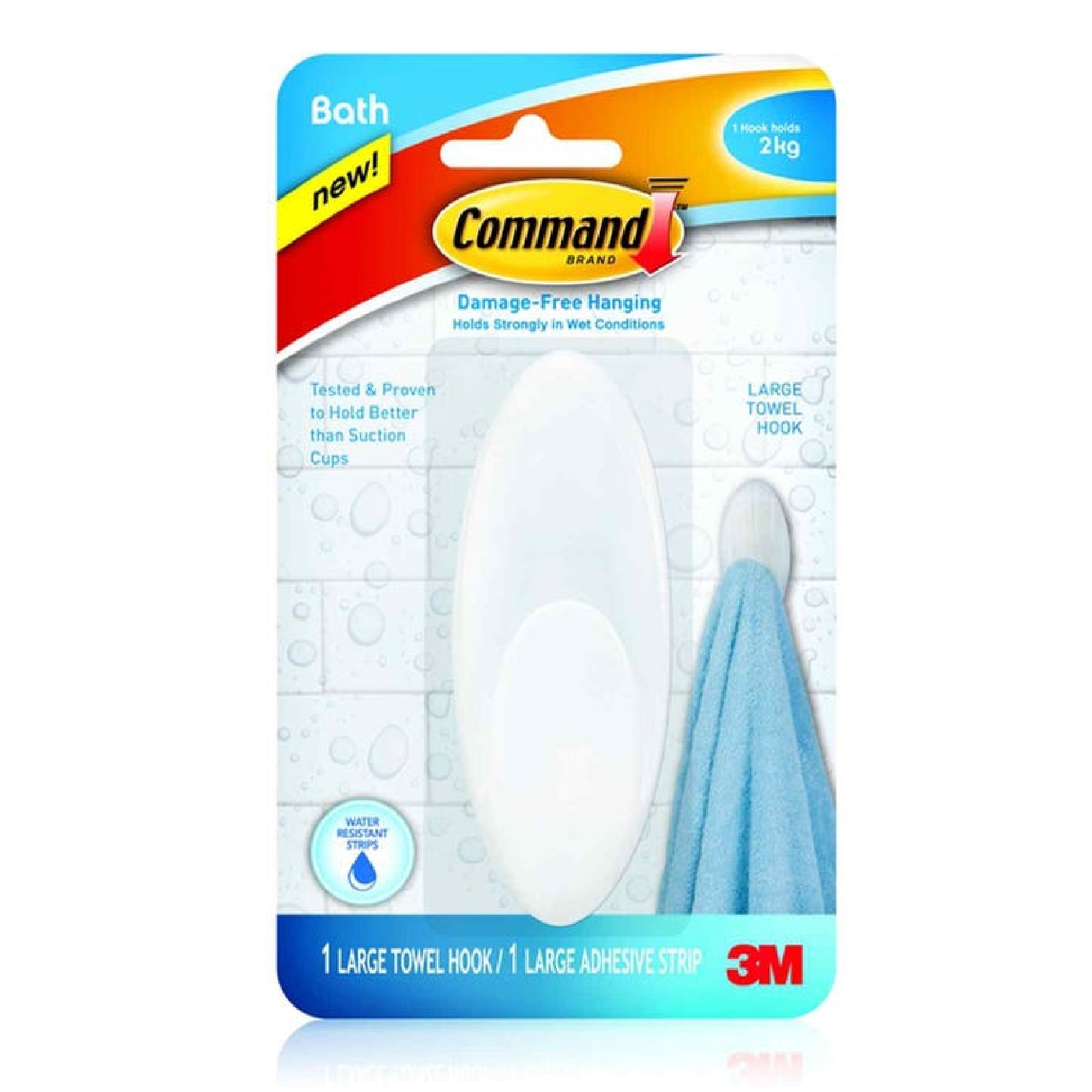 3M Command Bathroom Towel Hook 1 Hook 1 Strip