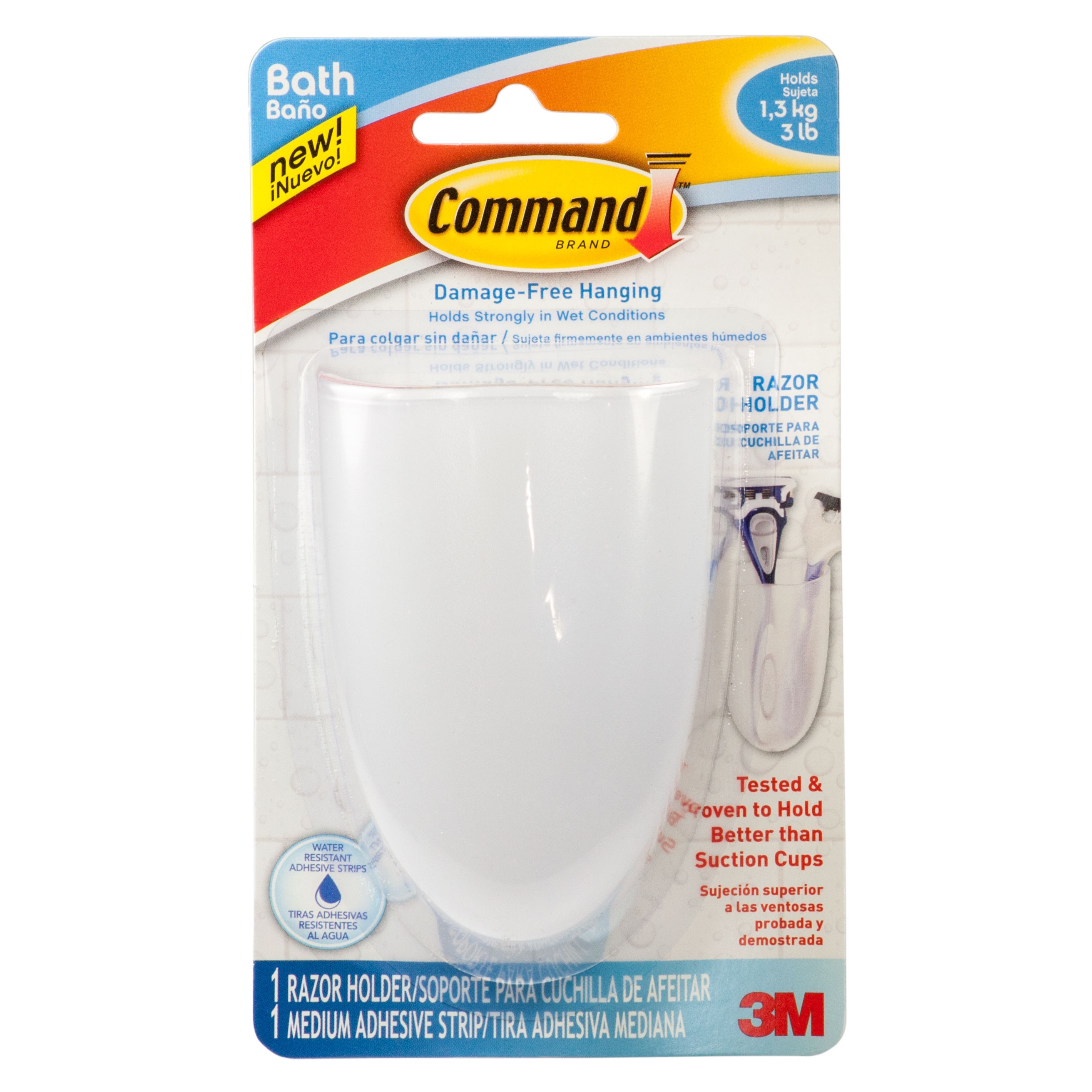 3M Command Toothbrush Holder With 1 Medium Strip