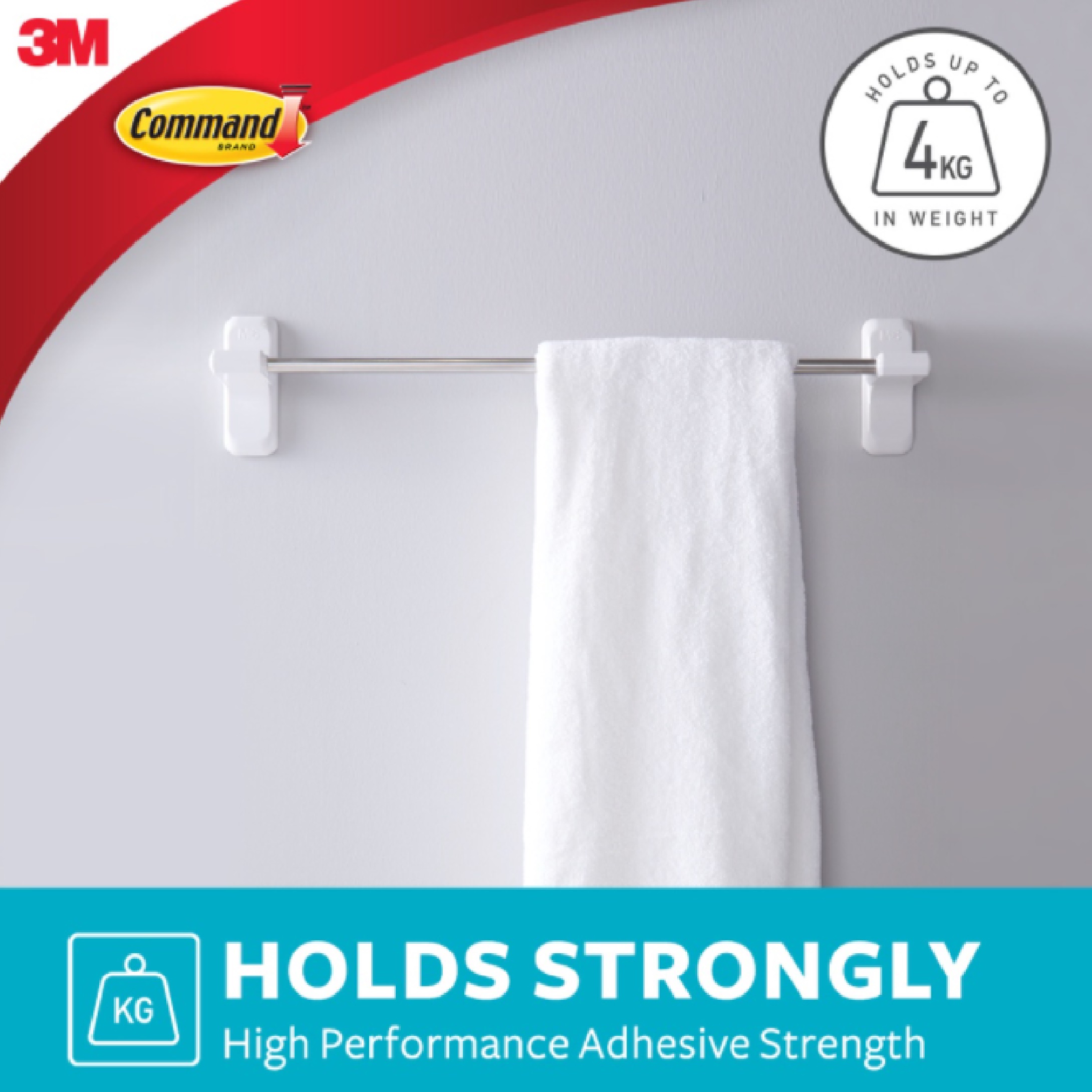 3M Command Satin Nickel Bath Towel Bar