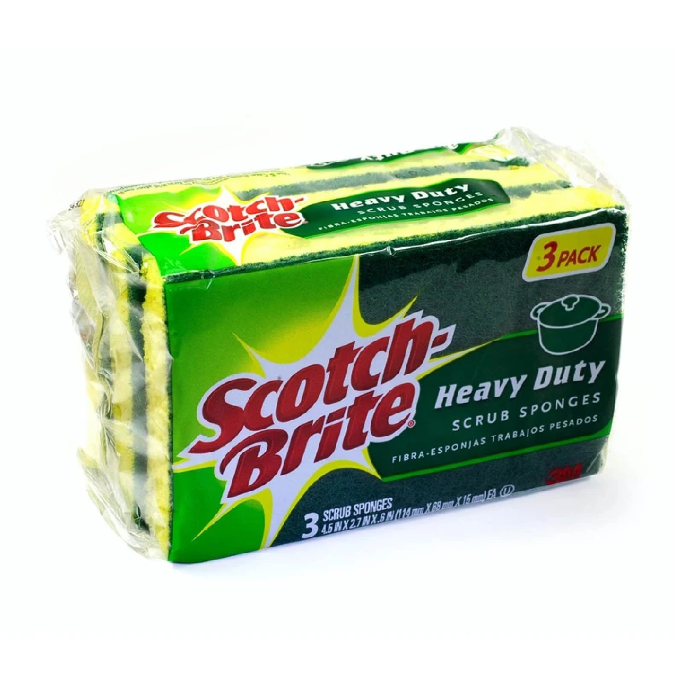 3M ScotchBrite Kitchen Fresh Scrub Sponge 3PC/Pack
