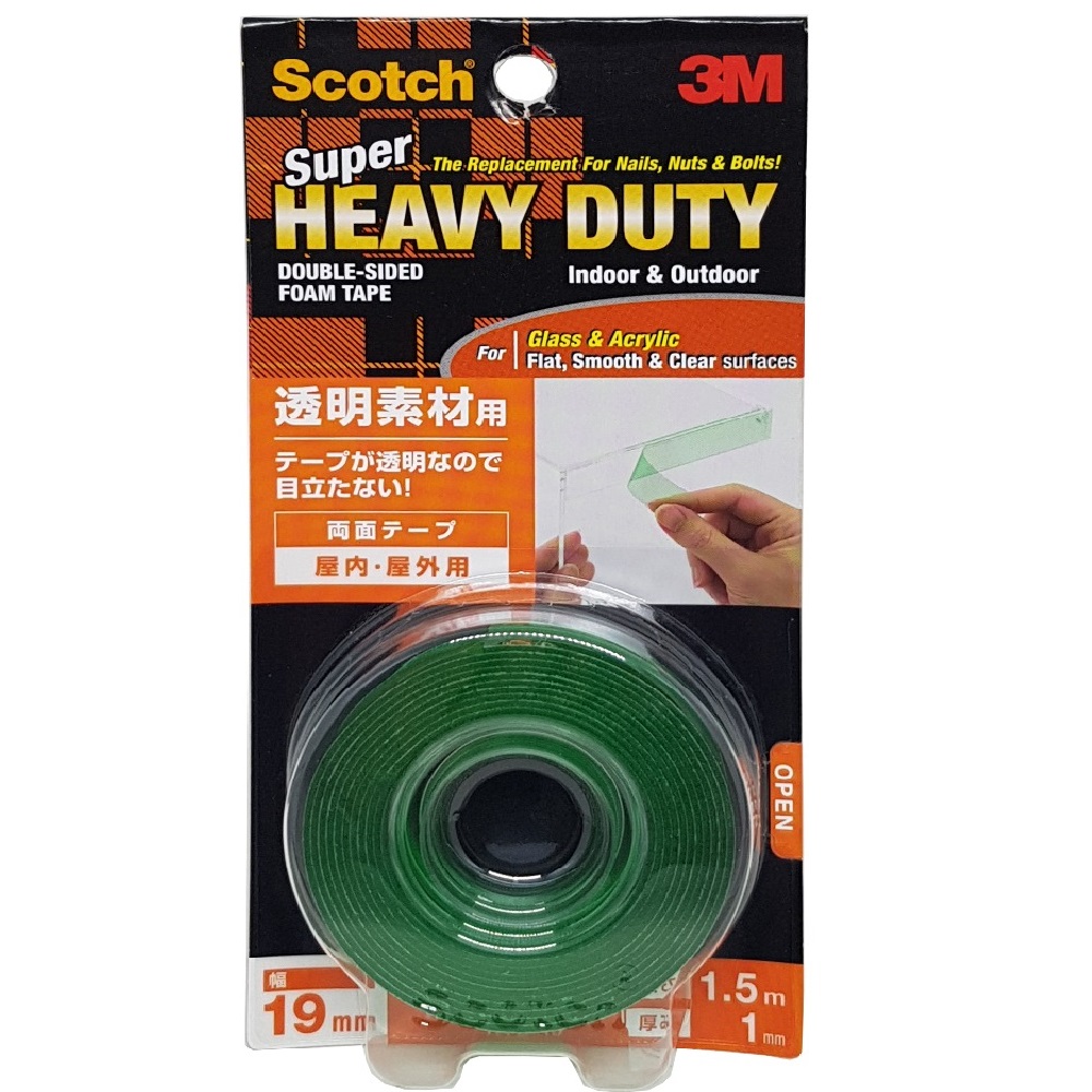 3M Scotch KTD19 Super Heavy Duty Double-Sided Tape For Flat Smooth Surfaces