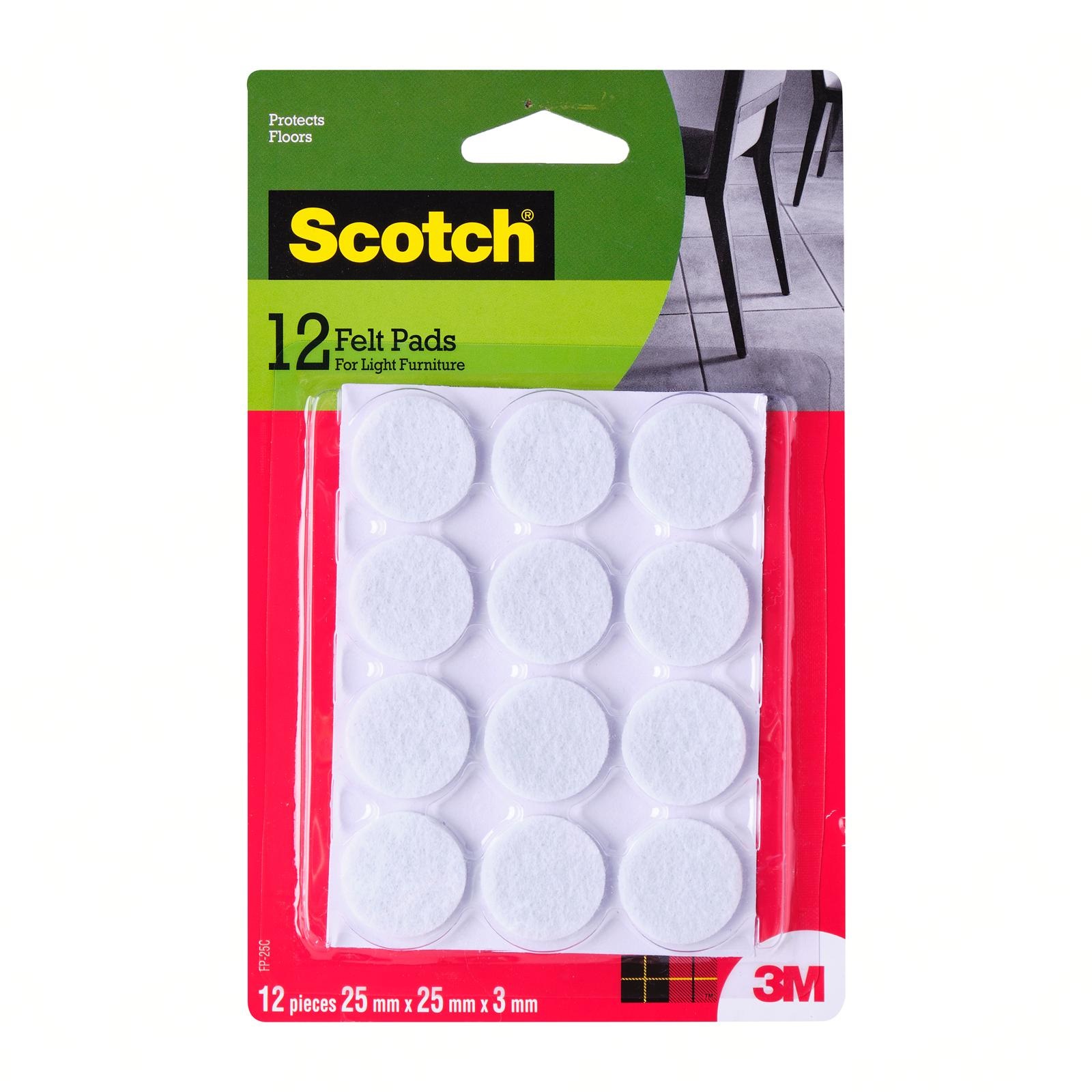 3M Scotch Felt Pad Circle 25MM 12PC/Pack