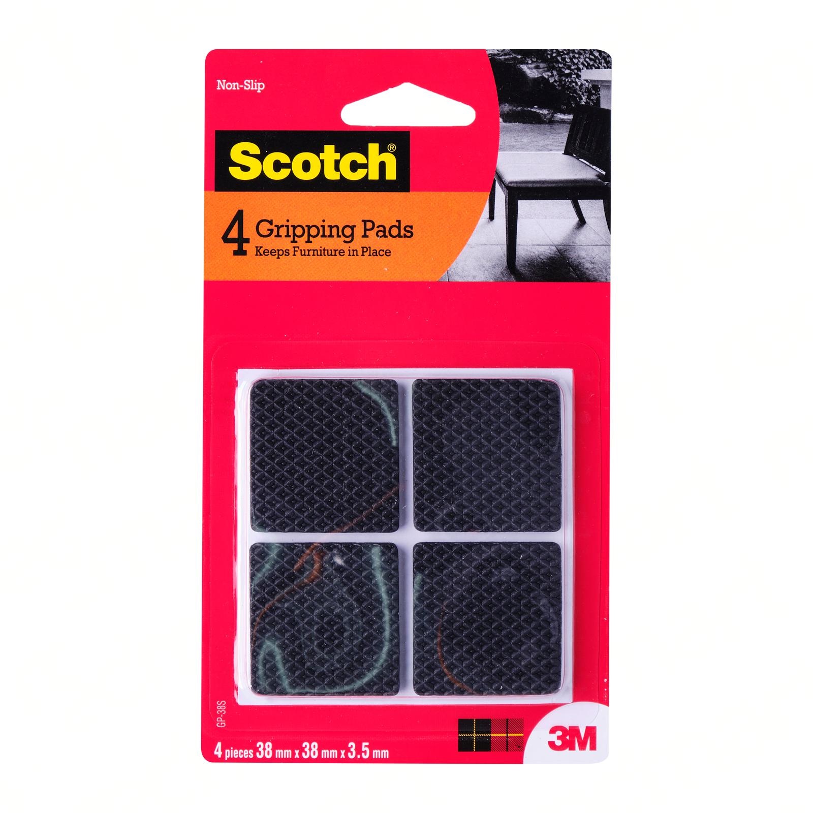 3M Scotch Gripper Pad Square Non-Slip 38MM X 38MM 4PC/Pack