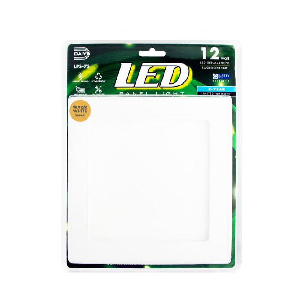 led panel light square warm white 12w