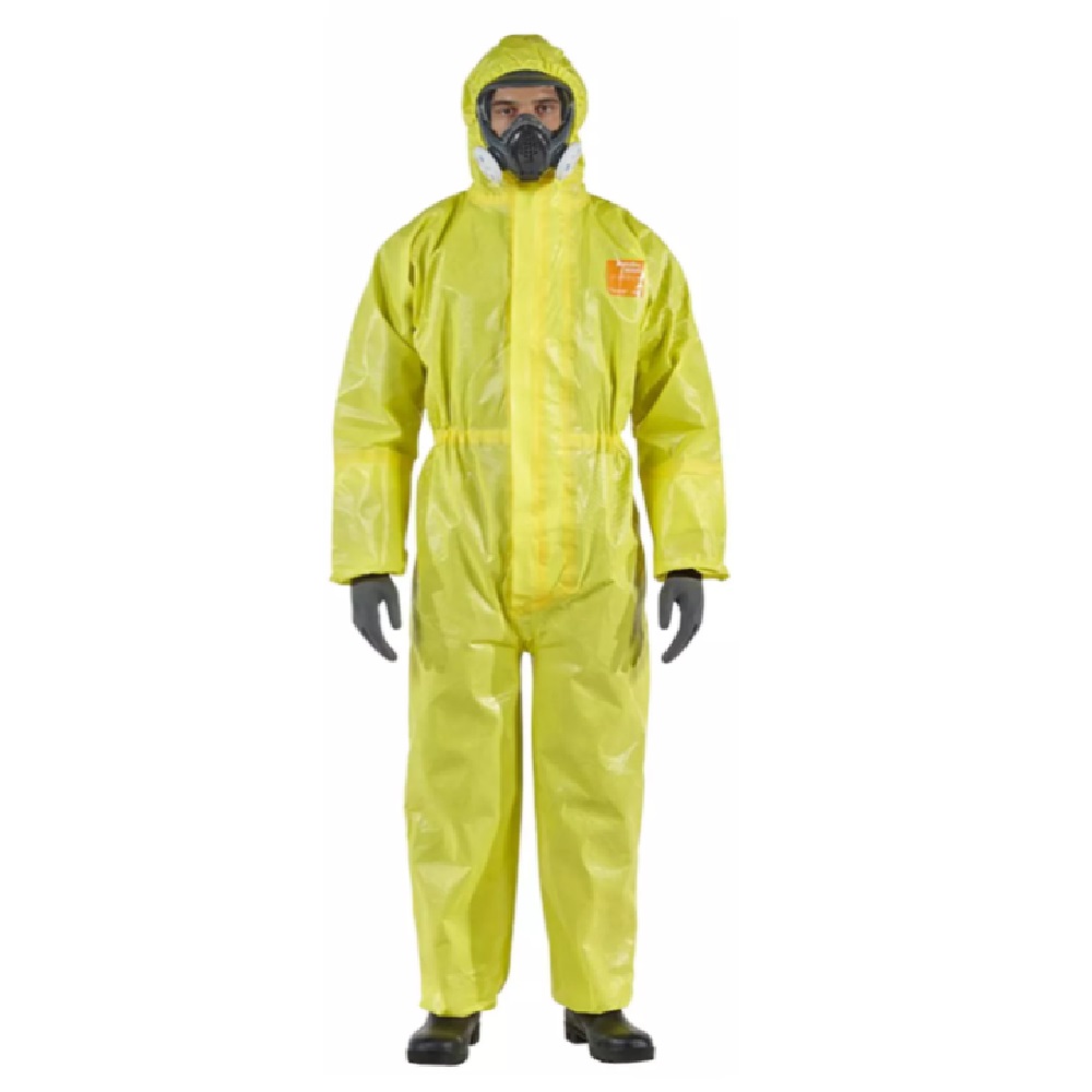 Ansell AlphaTec 3000-YE Size-XL Chemical Protection Coverall With Hood 111