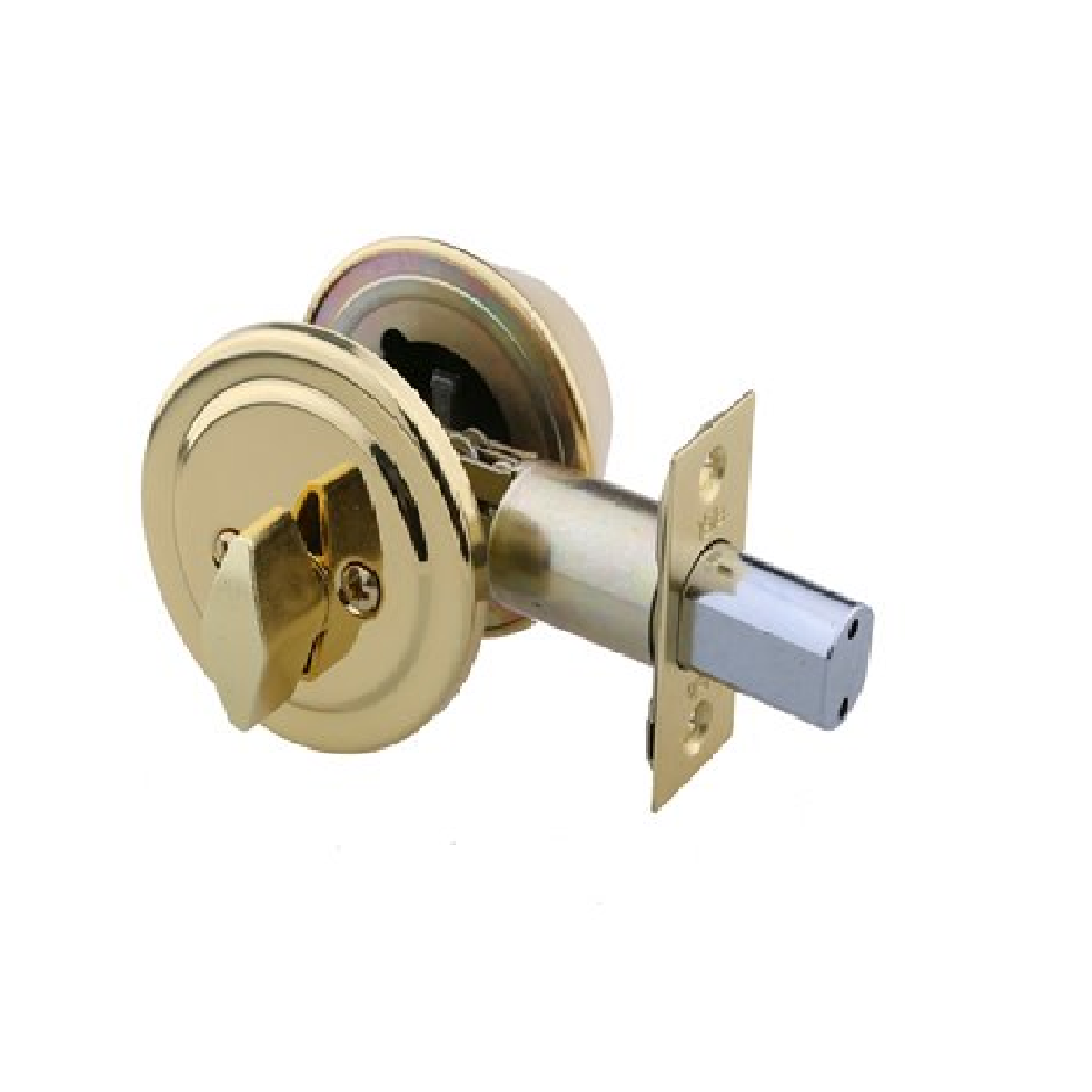 Yale V8111 US3 Gold Brass Deadbolt Entrance Lockset With Thumbturn