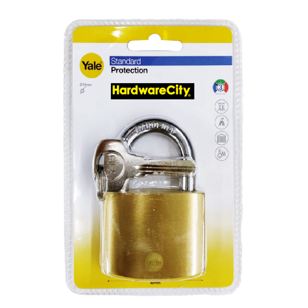 Yale Standard Protection Solid Brass Padlock 50MM Y110B
