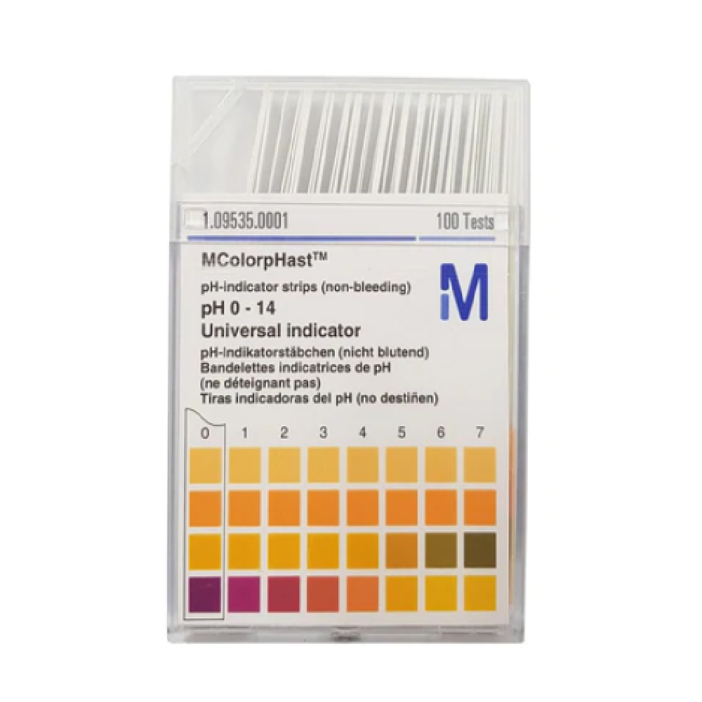 pH Indicator Test Strips pH 0 - 14 (Non-Bleeding) 100PC/Box