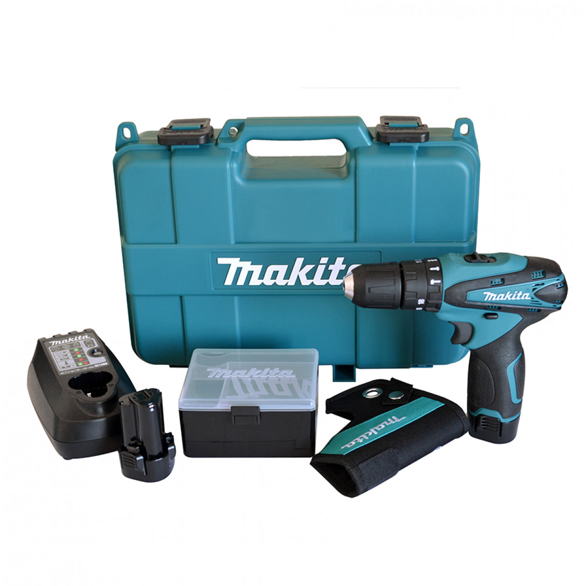 Makita HP330DWE 2 X 10.8V 1.3AH LI-ION 10MM Hammer Driver Drill