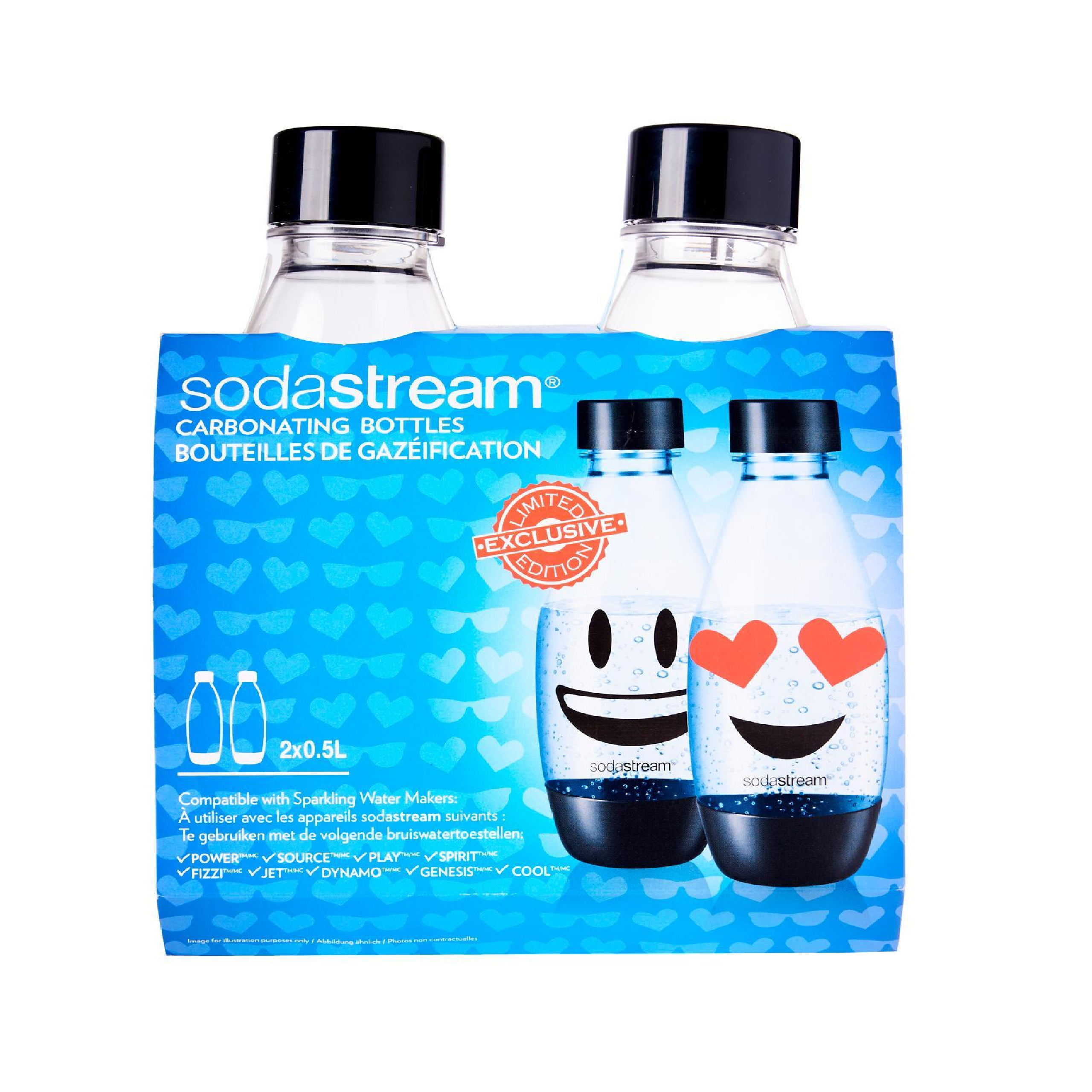 0.5 Liter Carbonating White Bottles Twin Pack - SodaStream