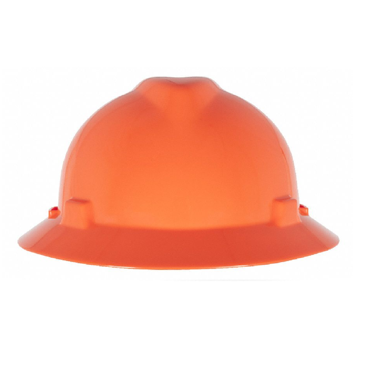 MSA USA FULL BRIM V-GARD Orange Hard Hat (FAS-TRAC Ratchet Suspension)