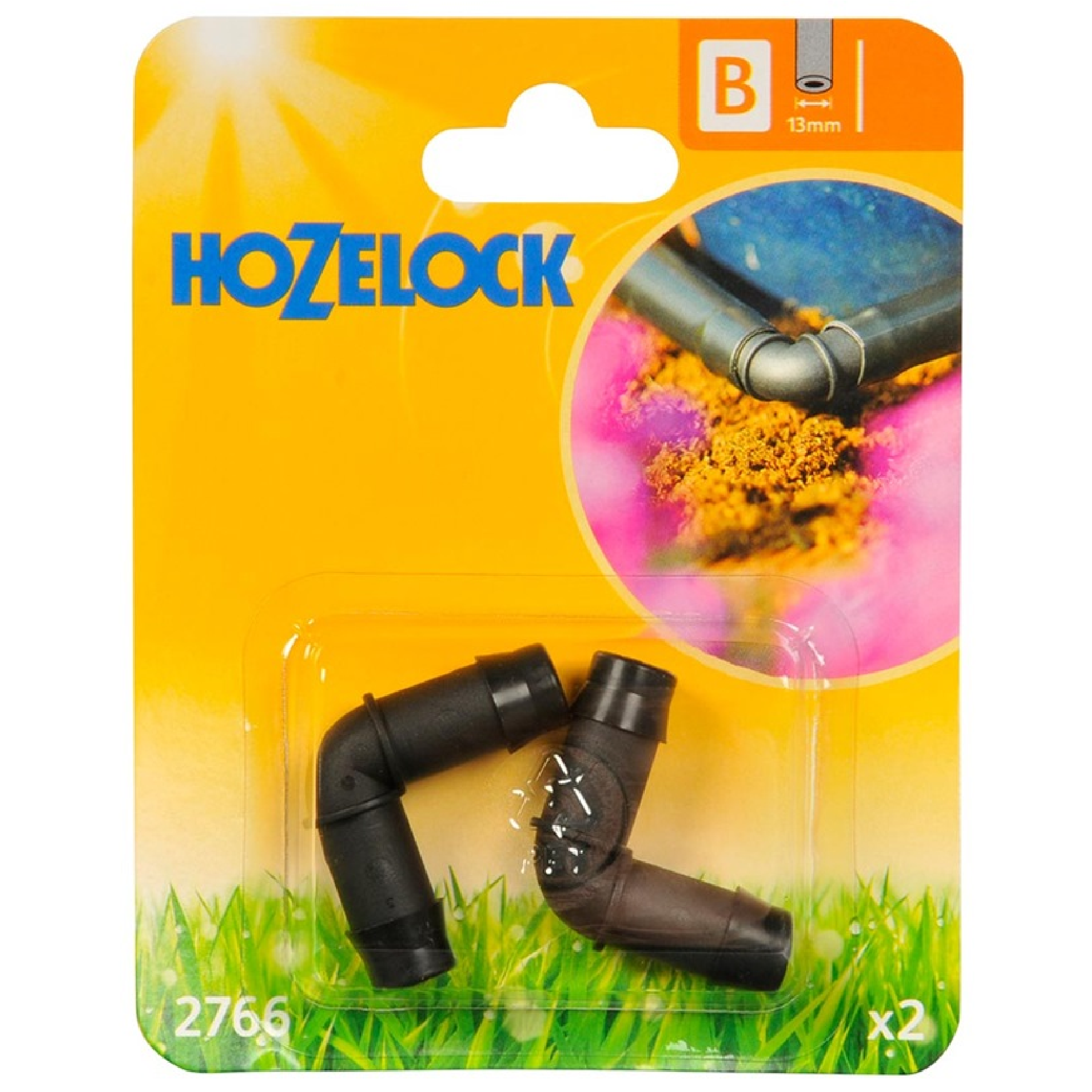 Hozelock ELBOW Connector For 13MM HARD HOSE 2766 2PC/Pack