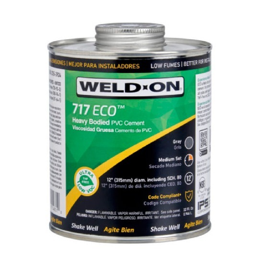 WELD-ON 717 GREY ECO PVC Solvent Cement Adhesives 946ML