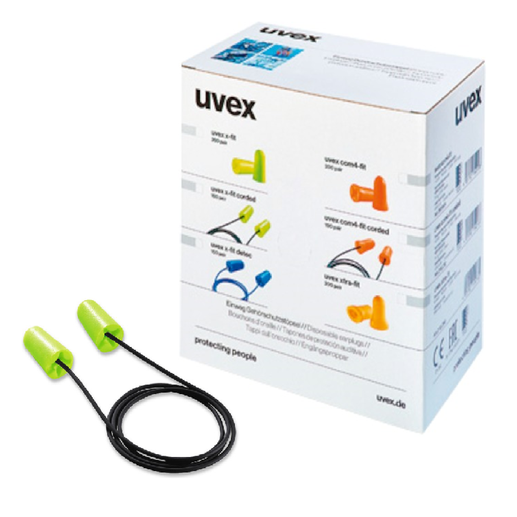 UVEX 2112.010 X-FIT Disposable Earplug With Cord