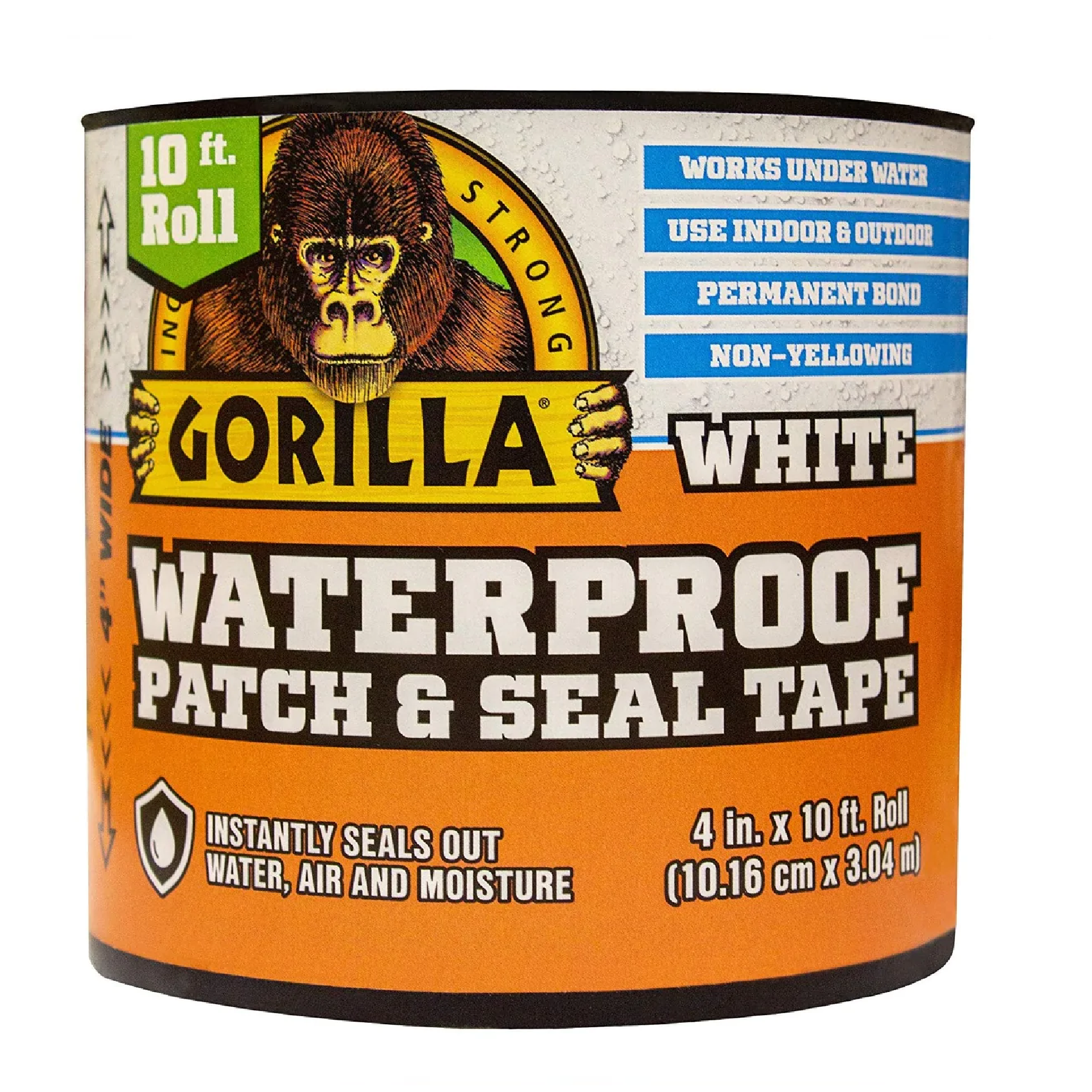 Gorilla White Waterproof PATCH & SEAL UNDER WATER Tape 4" X 10FT (100MM X 3M) 101895 INDOOR OUTDOOR