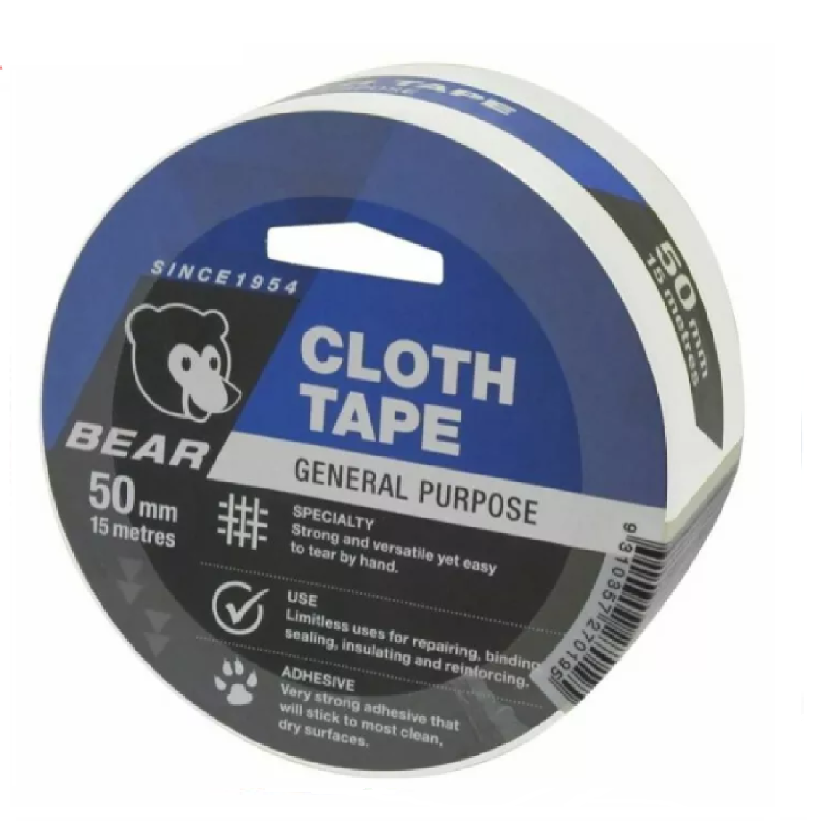 BEAR General Purpose WHITE Cloth Tape 50MM X 15M