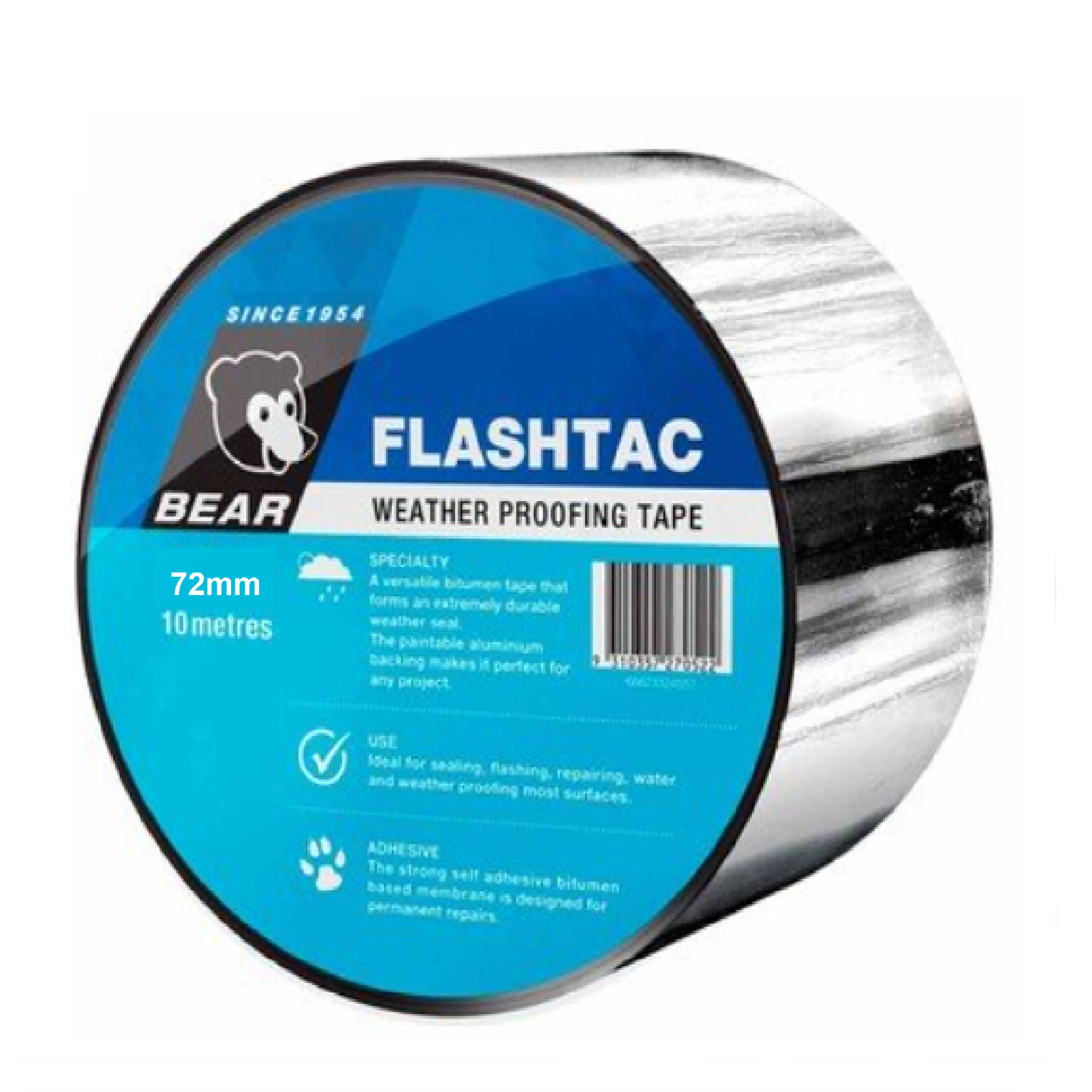 BEAR FLASHTAC 72MM X 10M Bitumen Weatherproof Sealing Tape