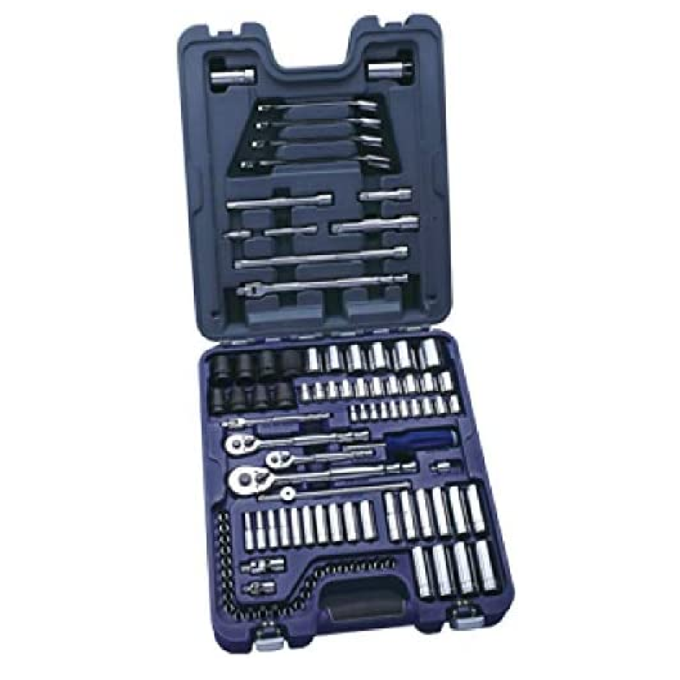 BluePoint BLPATSCM100, 100PC Socket & Wrench Set (Consists Of 1/4, 3/8 And 1/2 DR. Tools)
