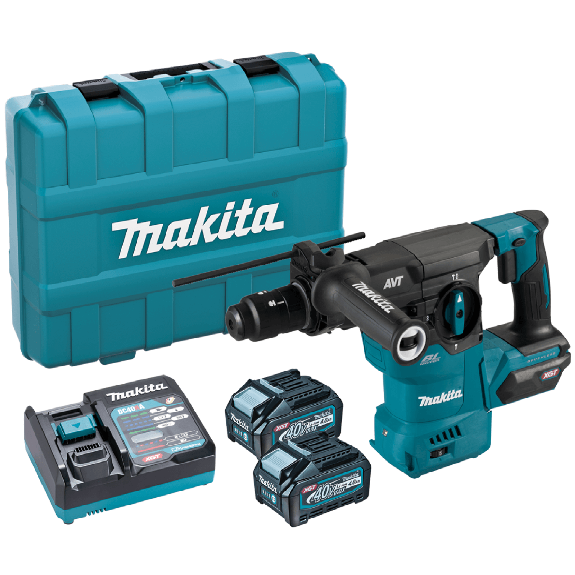 Makita HR009GM201 2 X 40V 4.0AH LI-ION 30MM (1-3/16") Brushless SDS PLUS Combination Hammer Drill