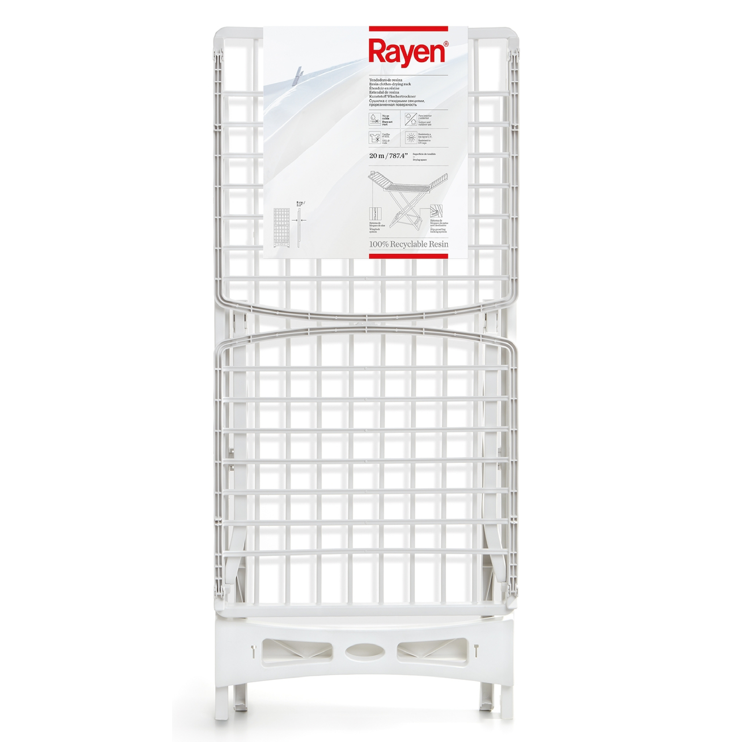 Rayen 0029 Plastic Laundry Clothes Drying Rack With Extensions