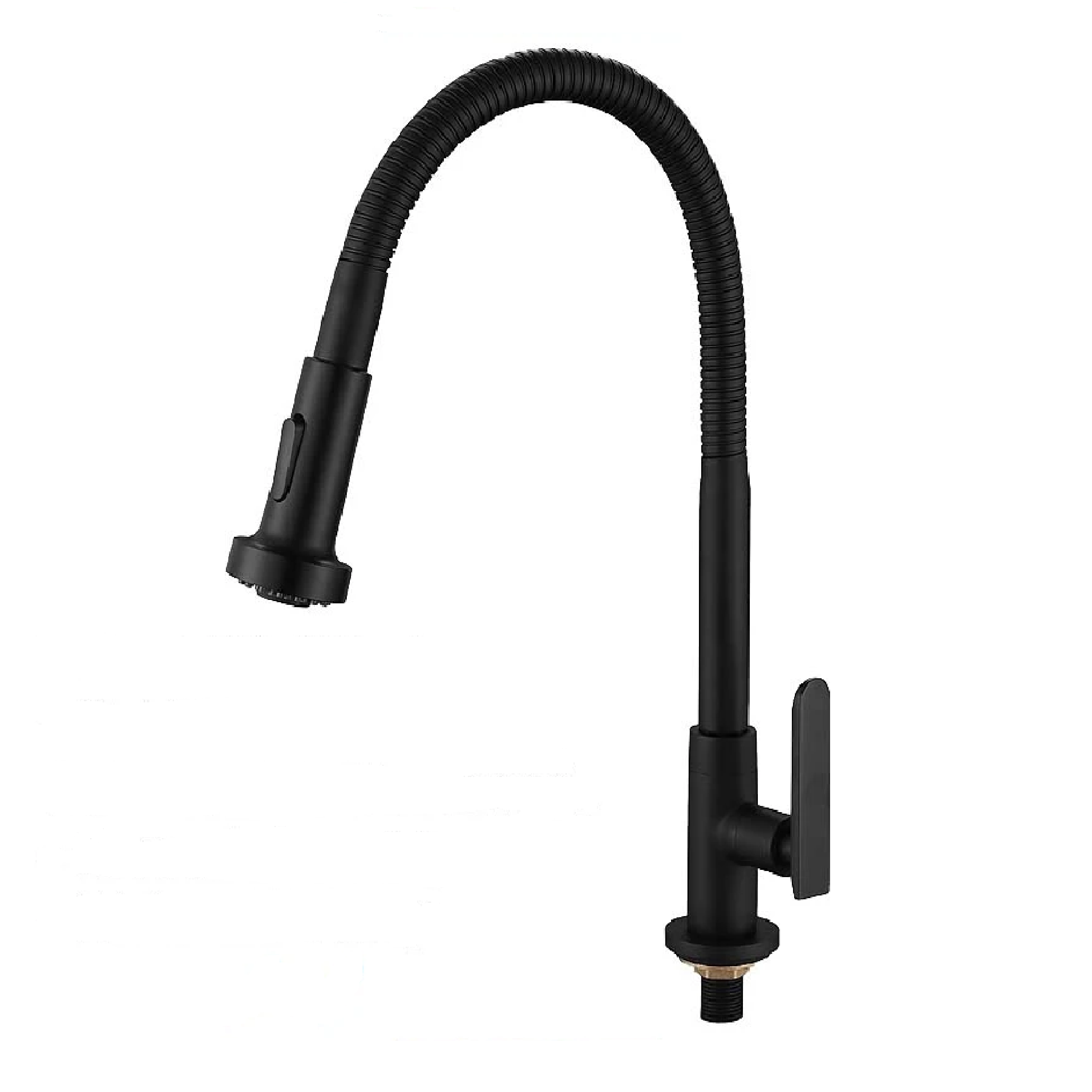 POZZI K4000 Satin Black Heavy Duty Flexible Spout Sink Tap (Cold)