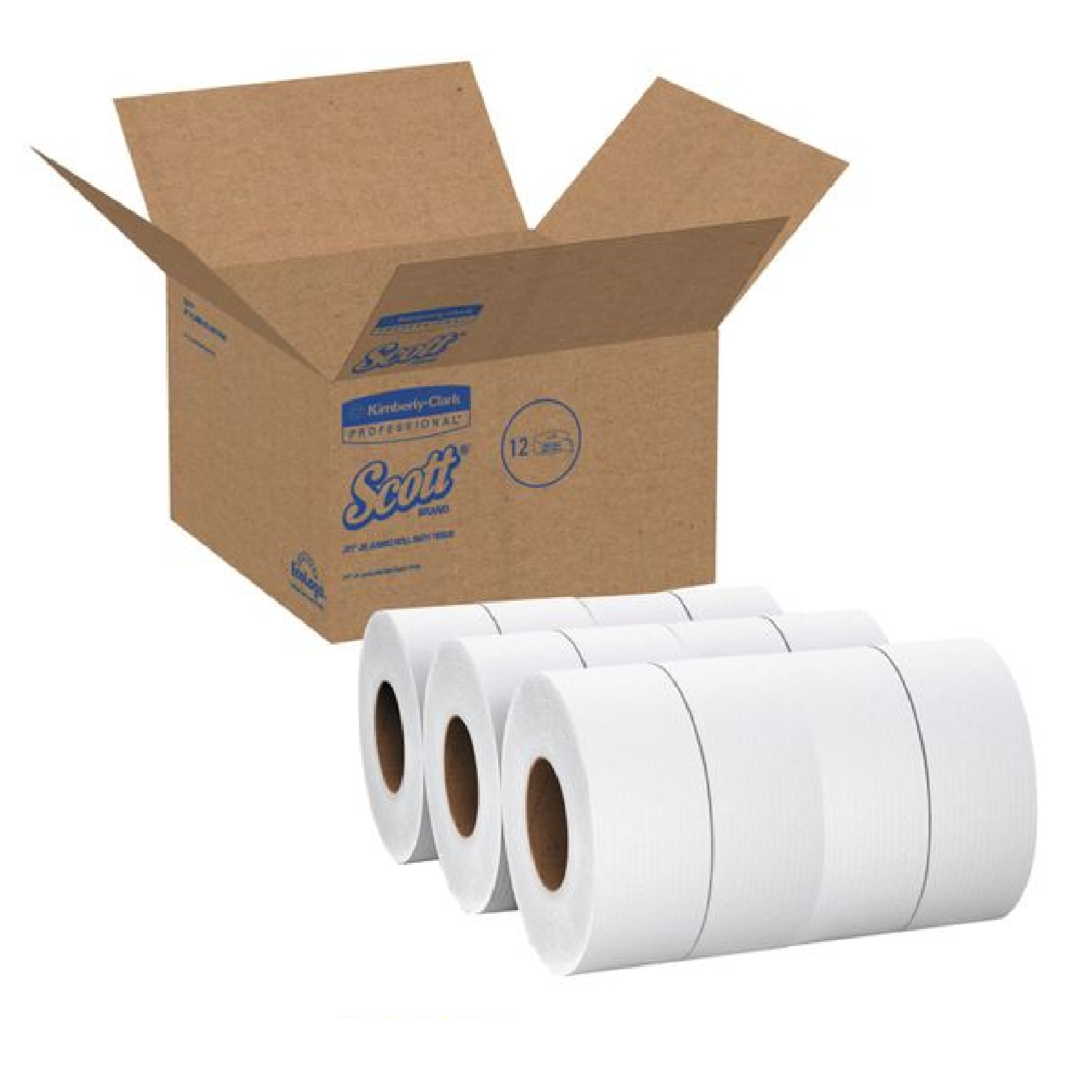 SCOTT 2-PLY Quality Jumbo Roll Tissue 12 ROLLS/BOX KCP06511