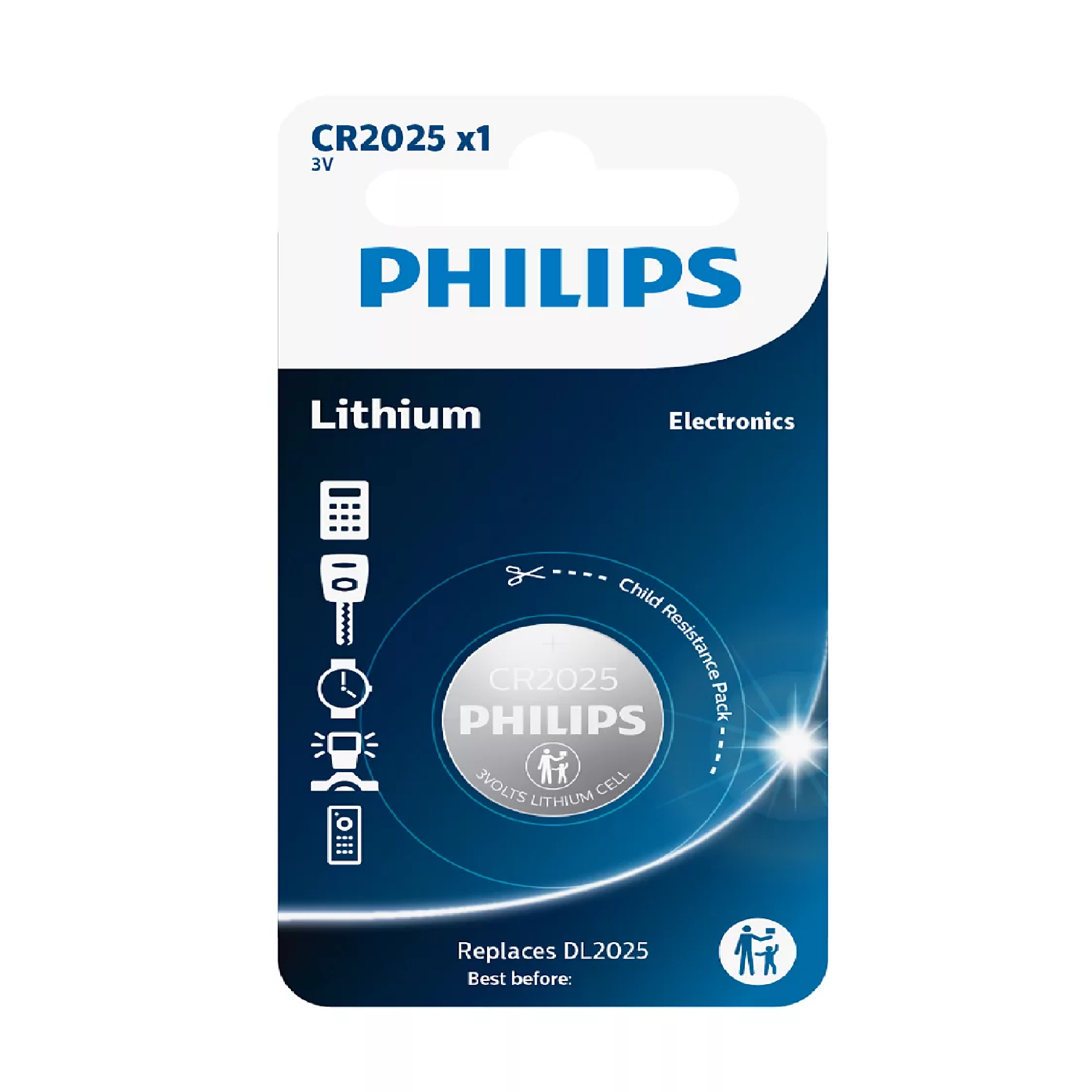 Philips 3V CR2025 BUTTOM Lithium Minicell Battery