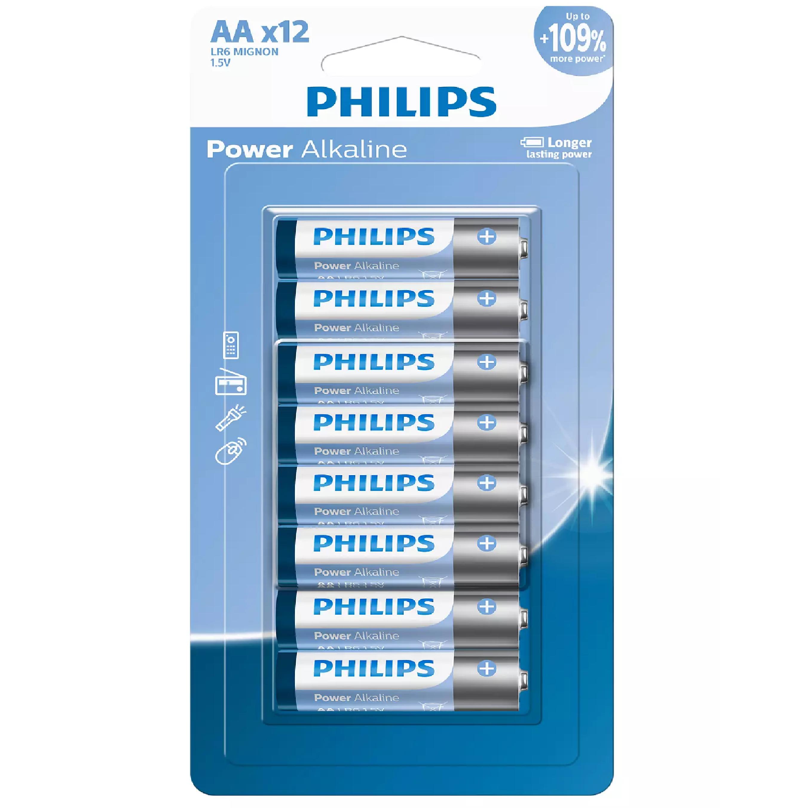 Philips 12 X AA Power Alkaline Battery 12PC/PACK