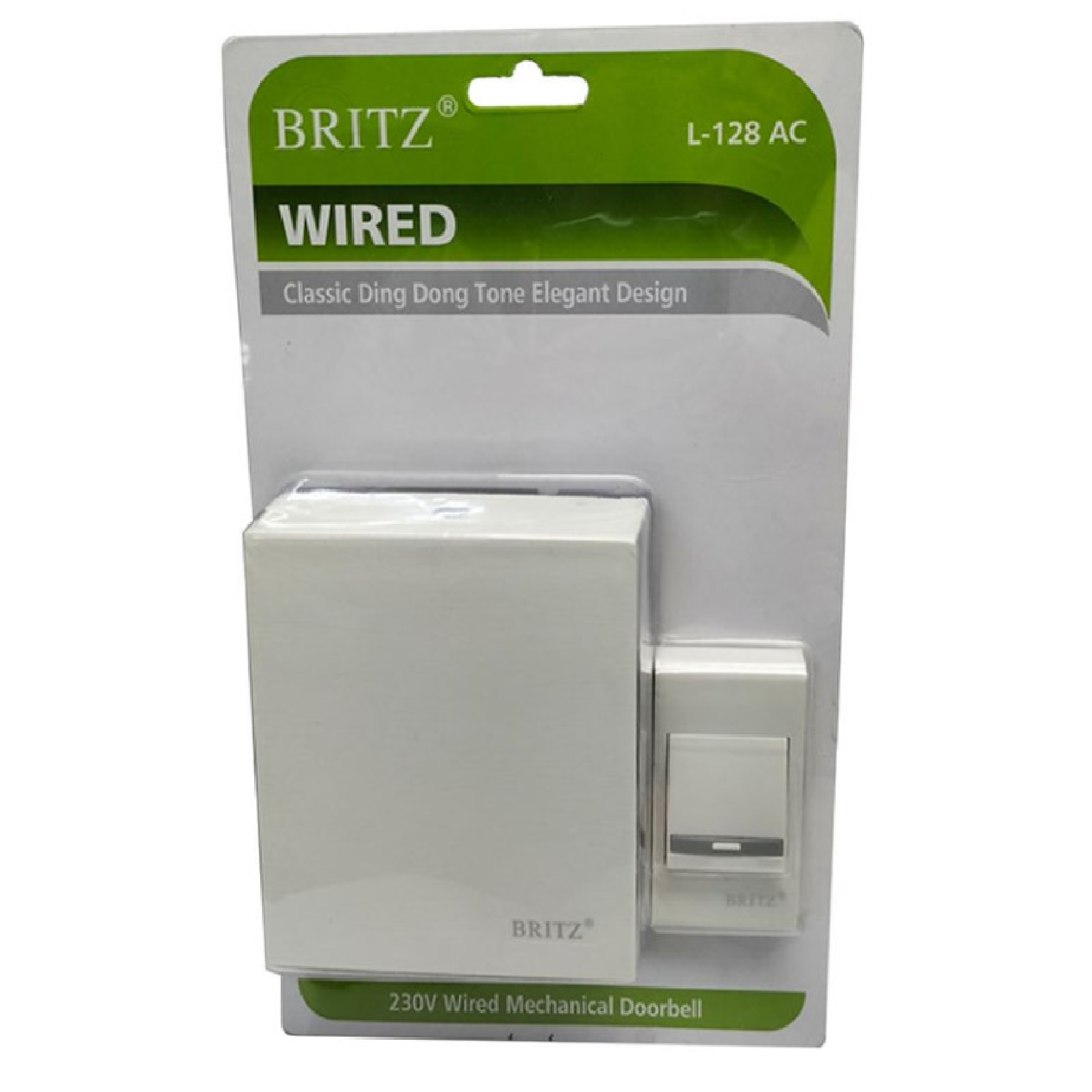 Britz AC Operated Door Chime "DINGDONG" Corded L-128AC