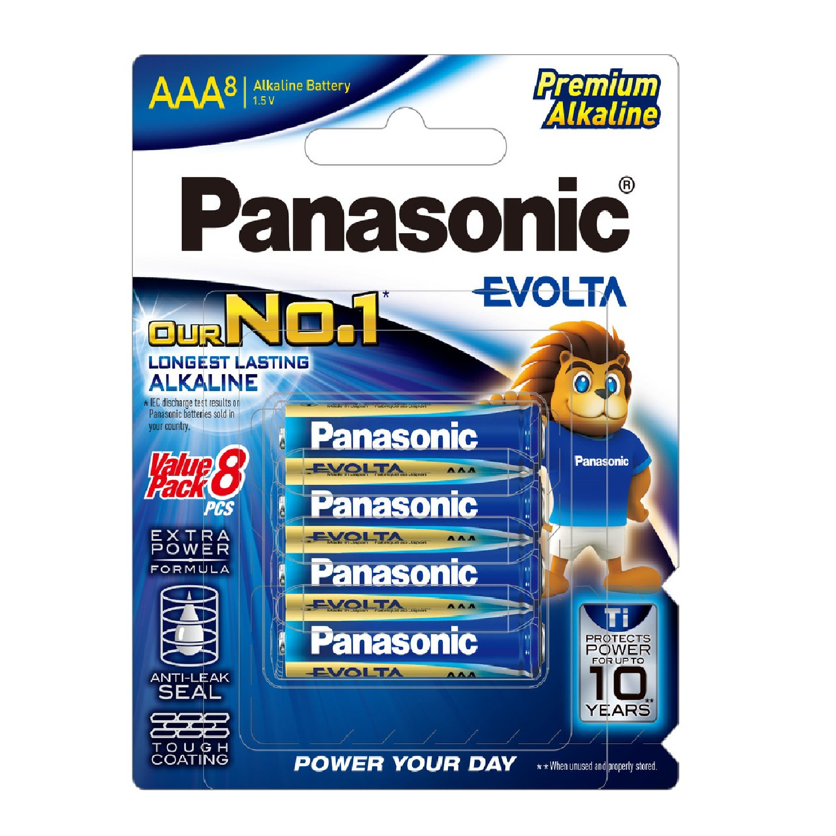 PANASONIC Premium EVOLTA Alkaline AAA Battery 8PC/PACK LR03EG/8B