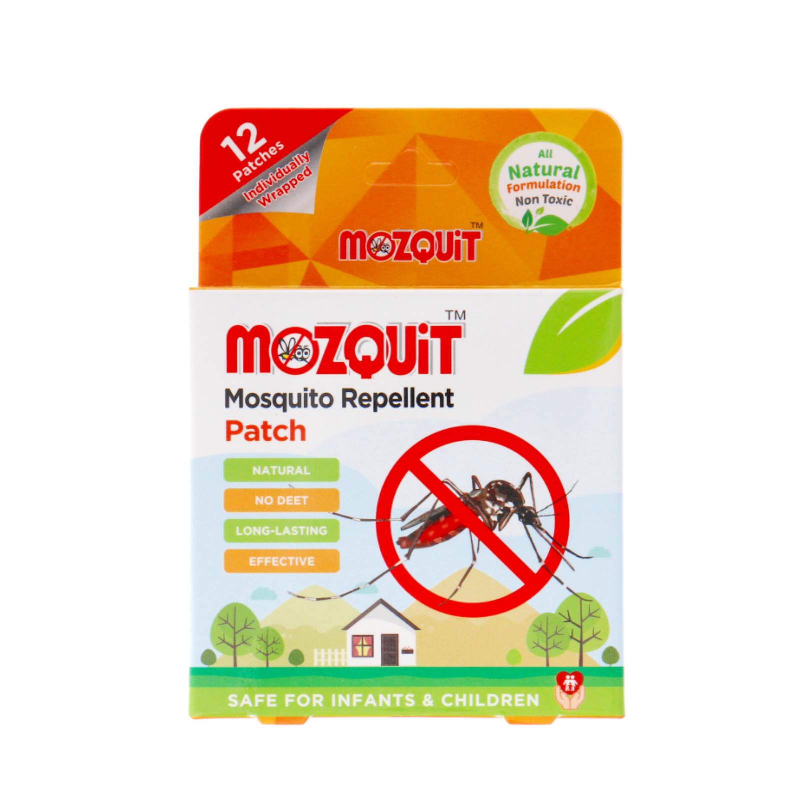 MOZQUIT Mosquito Repellent Patch NATURAL Eucalyptus 12PC/BOX NON-TOXIC