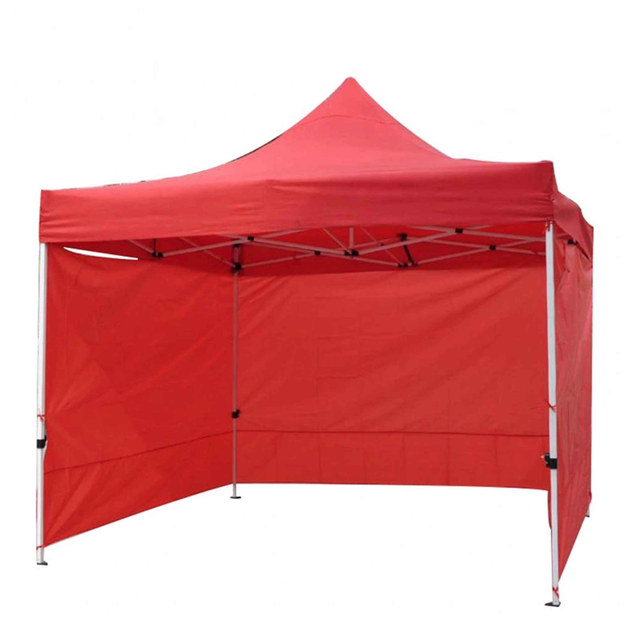 2M X 2M Folding TENTAGE CANVAS Red With 4-SIDED Curtain