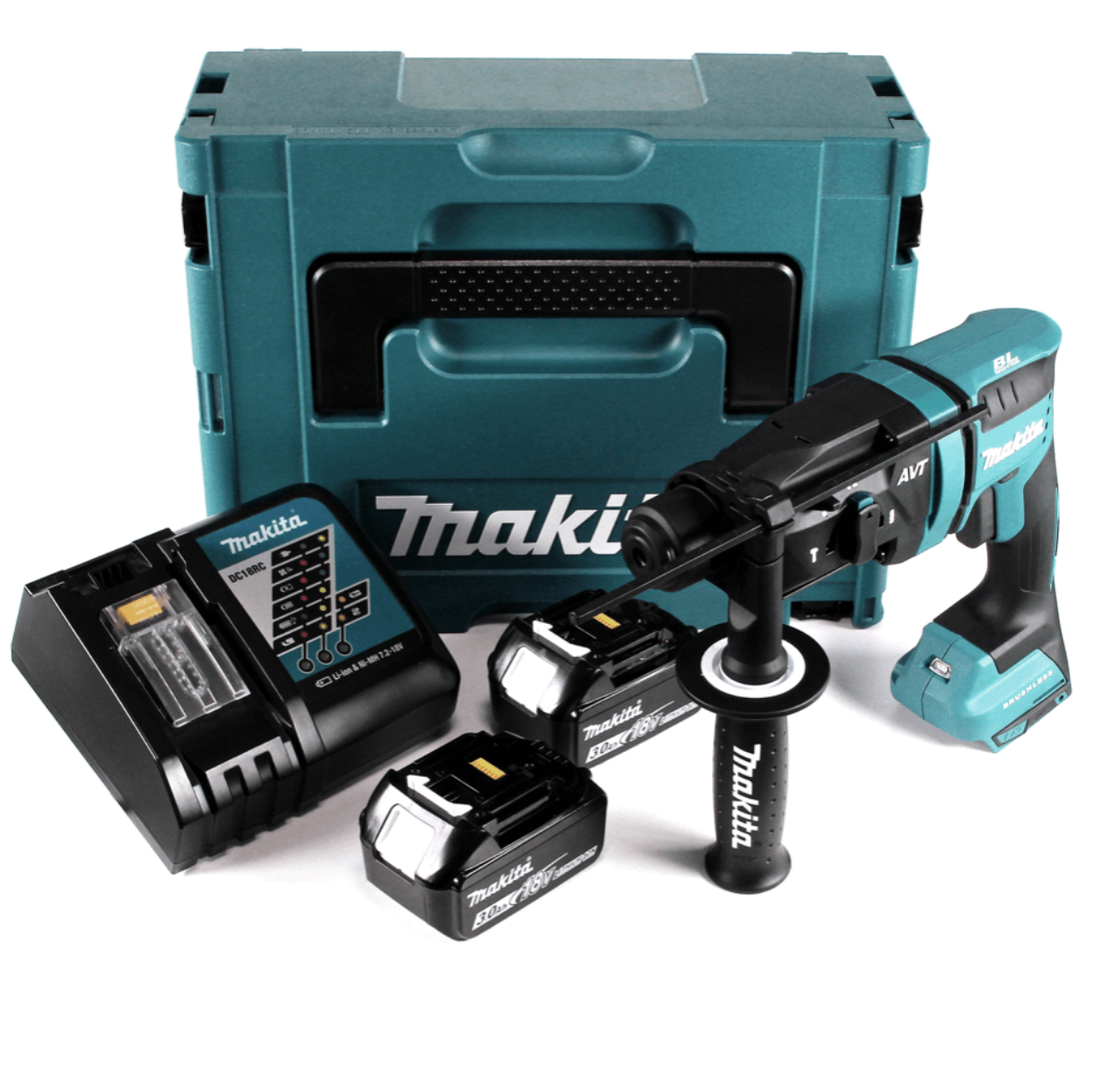 Makita DHR182RFJ 2 X 18V 3.0AH LI-ION 18MM BRUSHLESS SDS-PLUS Rotary Hammer