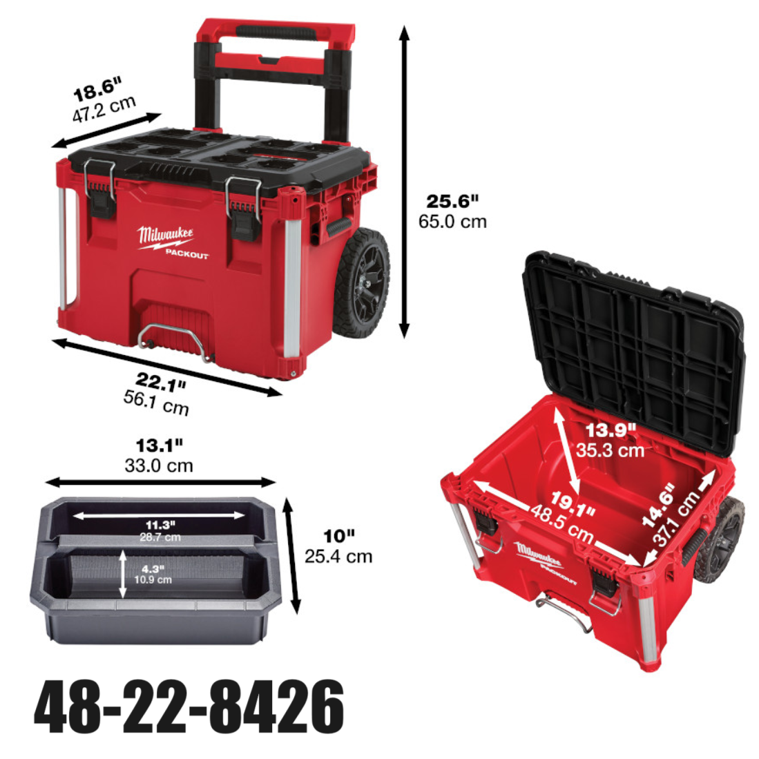 MILWAUKEE PACKOUT Rolling Tool Box 48-22-8426