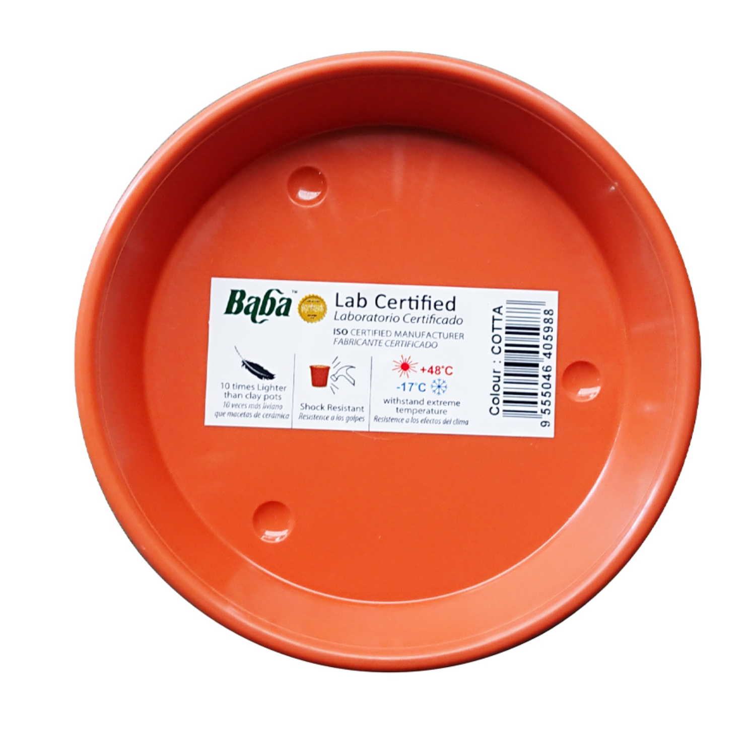Baba 918 Plastic Saucer (COTTA) 11.9CM DIA x 2CM HEIGHT