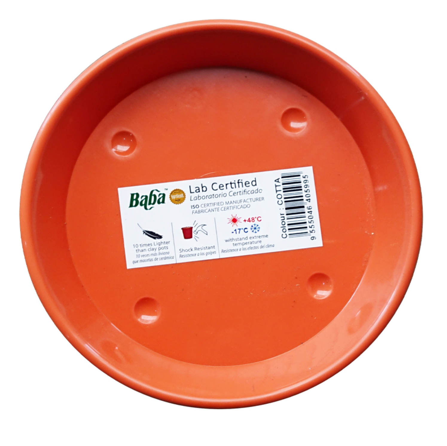 Baba 919 Plastic Saucer (COTTA) 13.3CM DIA x 2.2CM HEIGHT