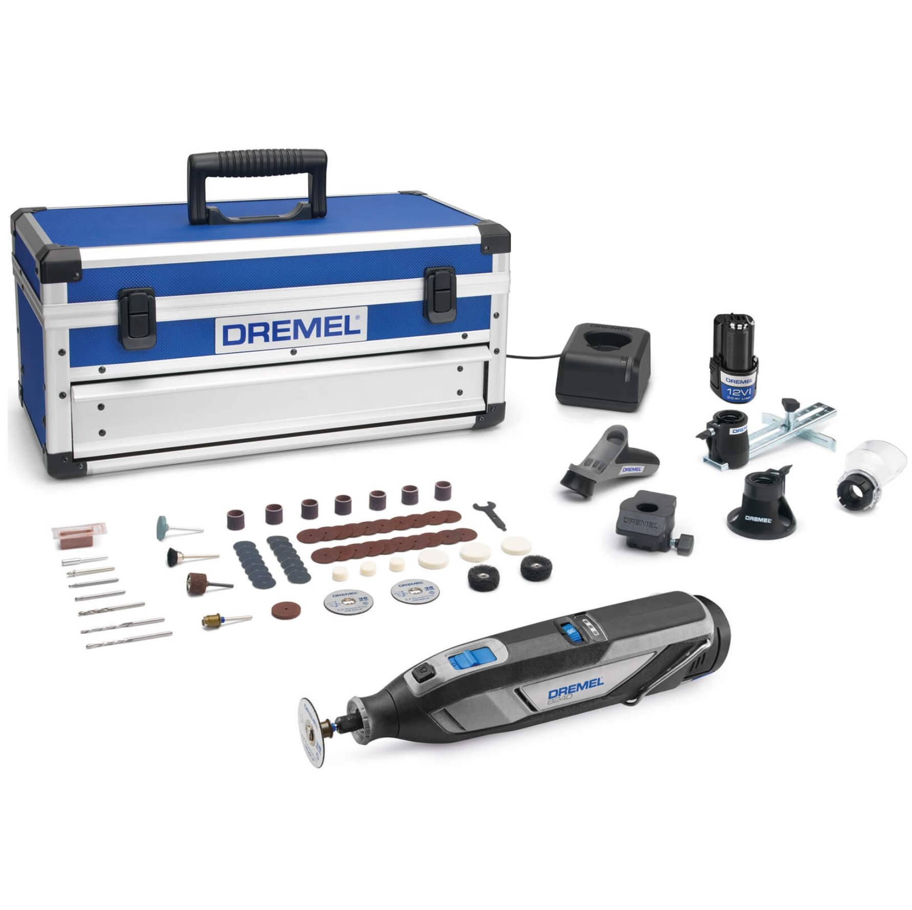 Dremel 8240-5/65 Cordless 12V ROTARY TOOL KIT With 5 ATTACHMENTS 65 ACCESSORIES & DELUXE ALUMINIUM CASE