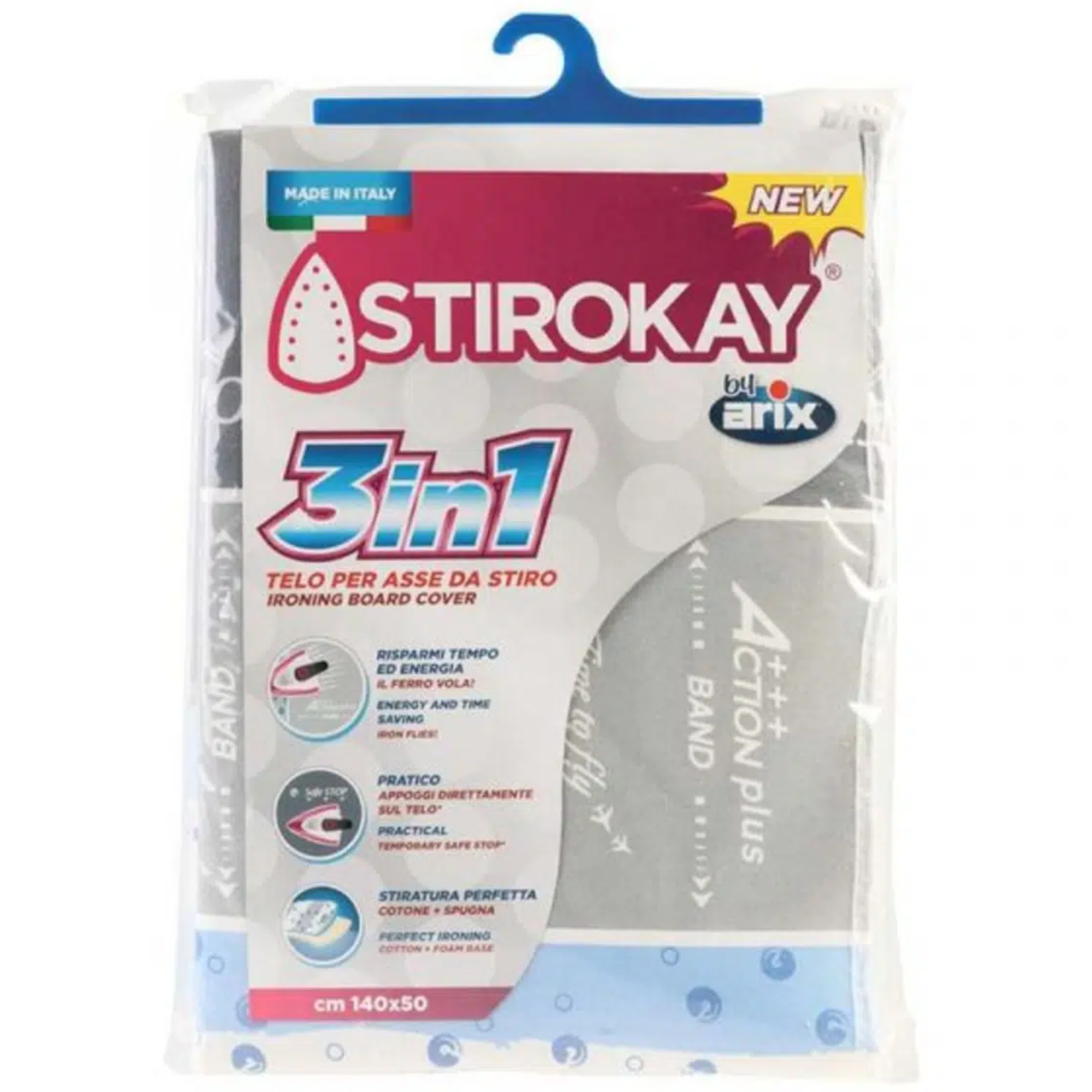 ARIX STIROKAY 3-IN-1 Ironing Board Cover 140CM X 50CM
