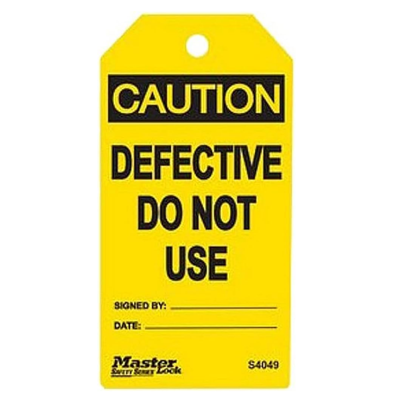 MasterLock CAUTION TAG DEFECTIVE DO NOT USE 6PC/PACK S4049