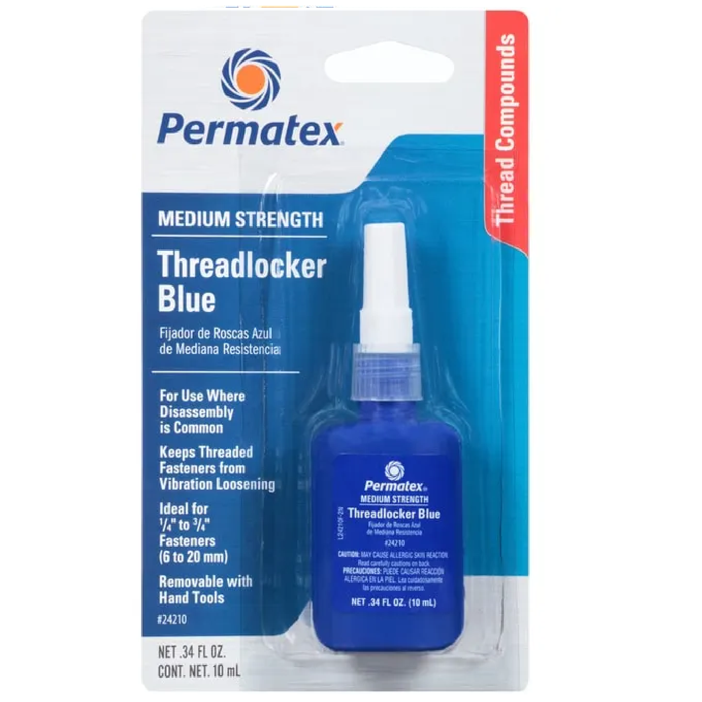 Permatex 24210 Medium Strength Threadlocker BLUE 10ML