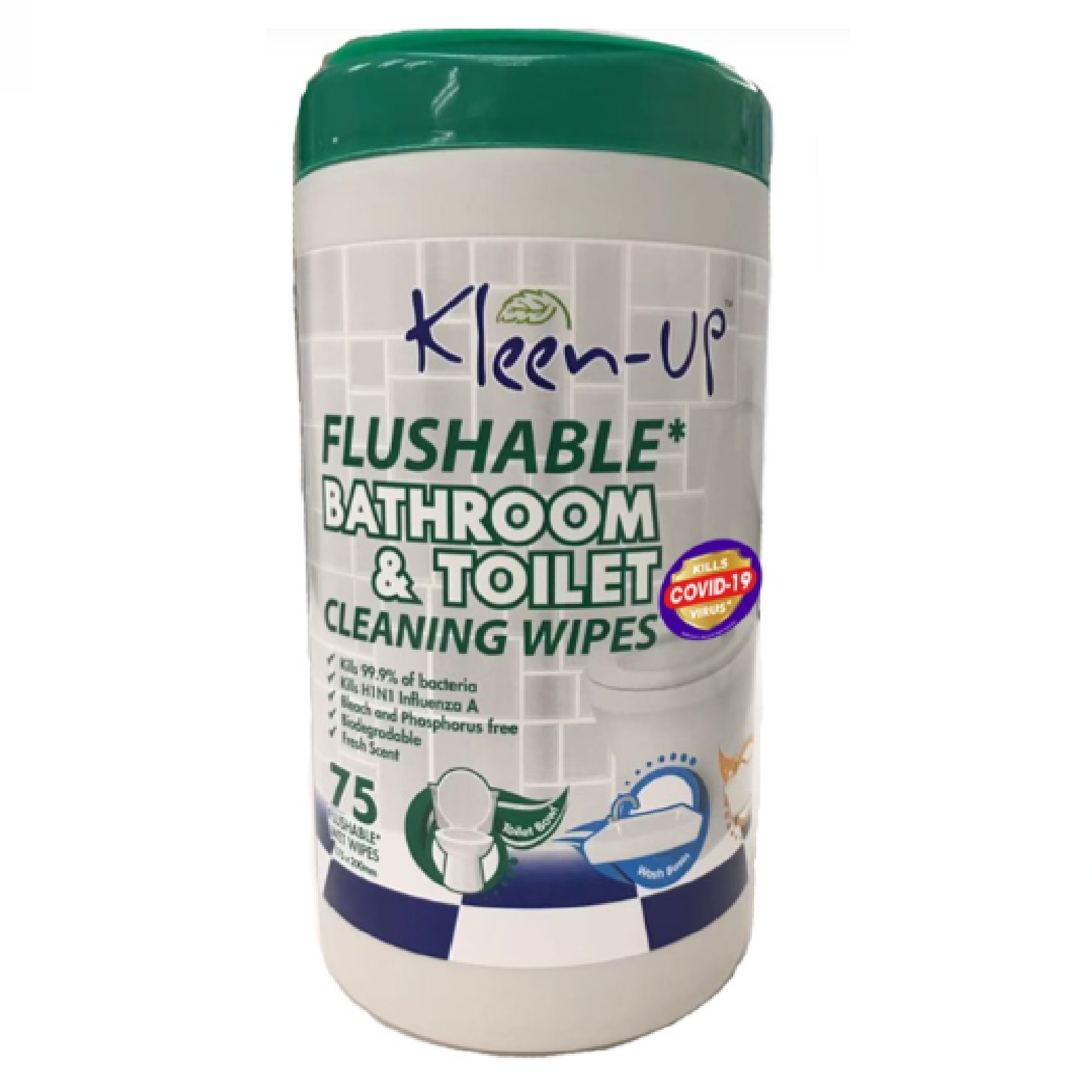 KLEEN-UP FLUSHABLE Bathroom & Toilet WIPES 75s