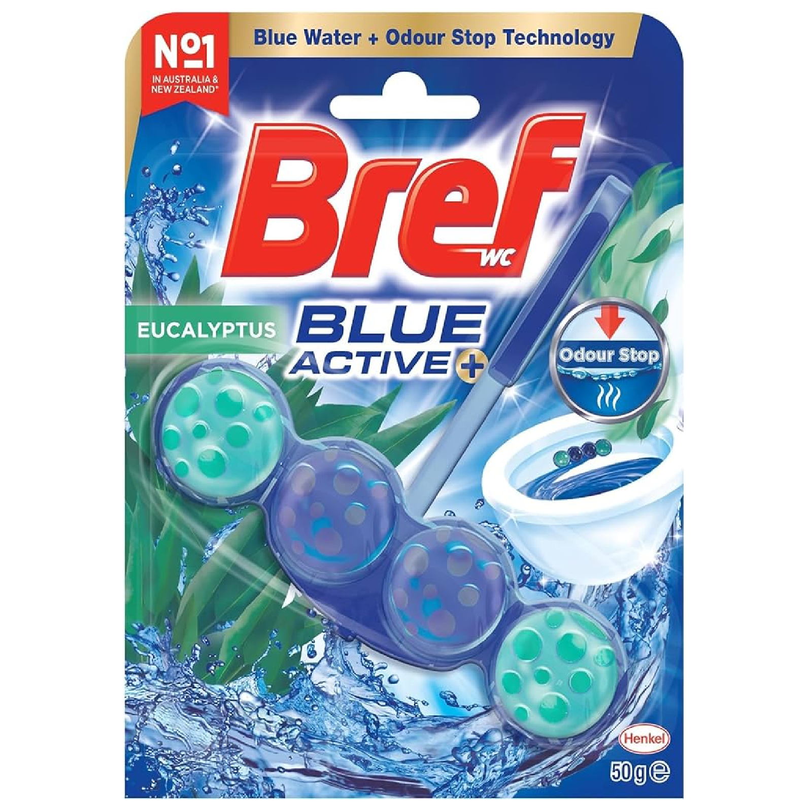 BREF Blue Active 4-IN-1 Eucalyptus TOILET CLEANER