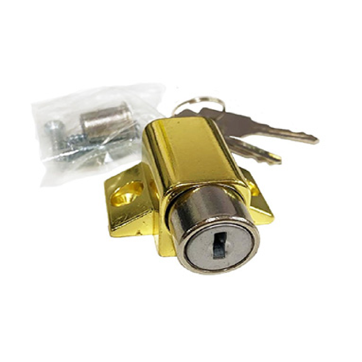 HardwareCity Patio Sliding Door & Window PUSH LOCK With Key GOLD