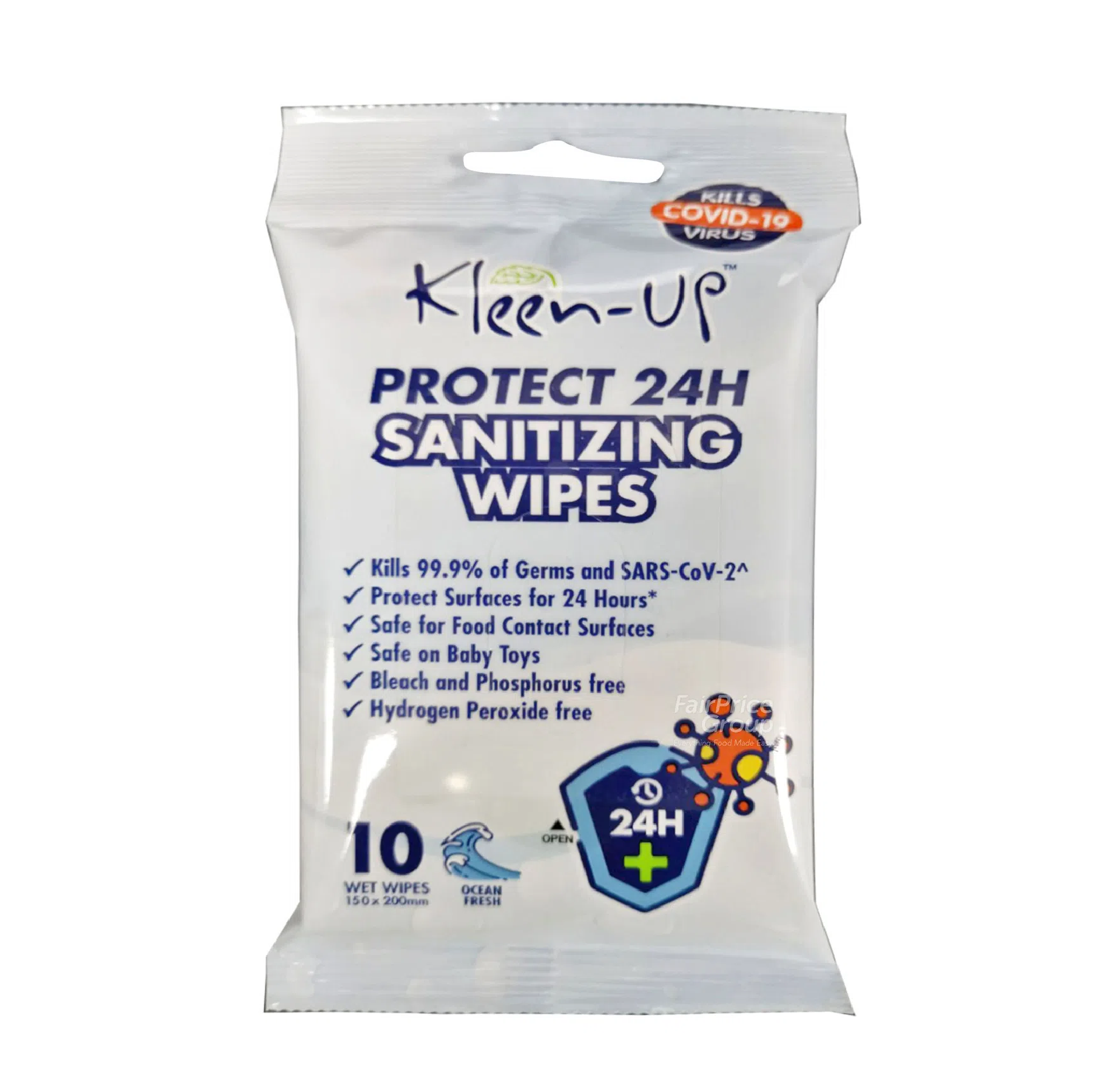 KLEEN-UP PROTECT 24H Sanitizing Wipes 10 SHEETS/PACK