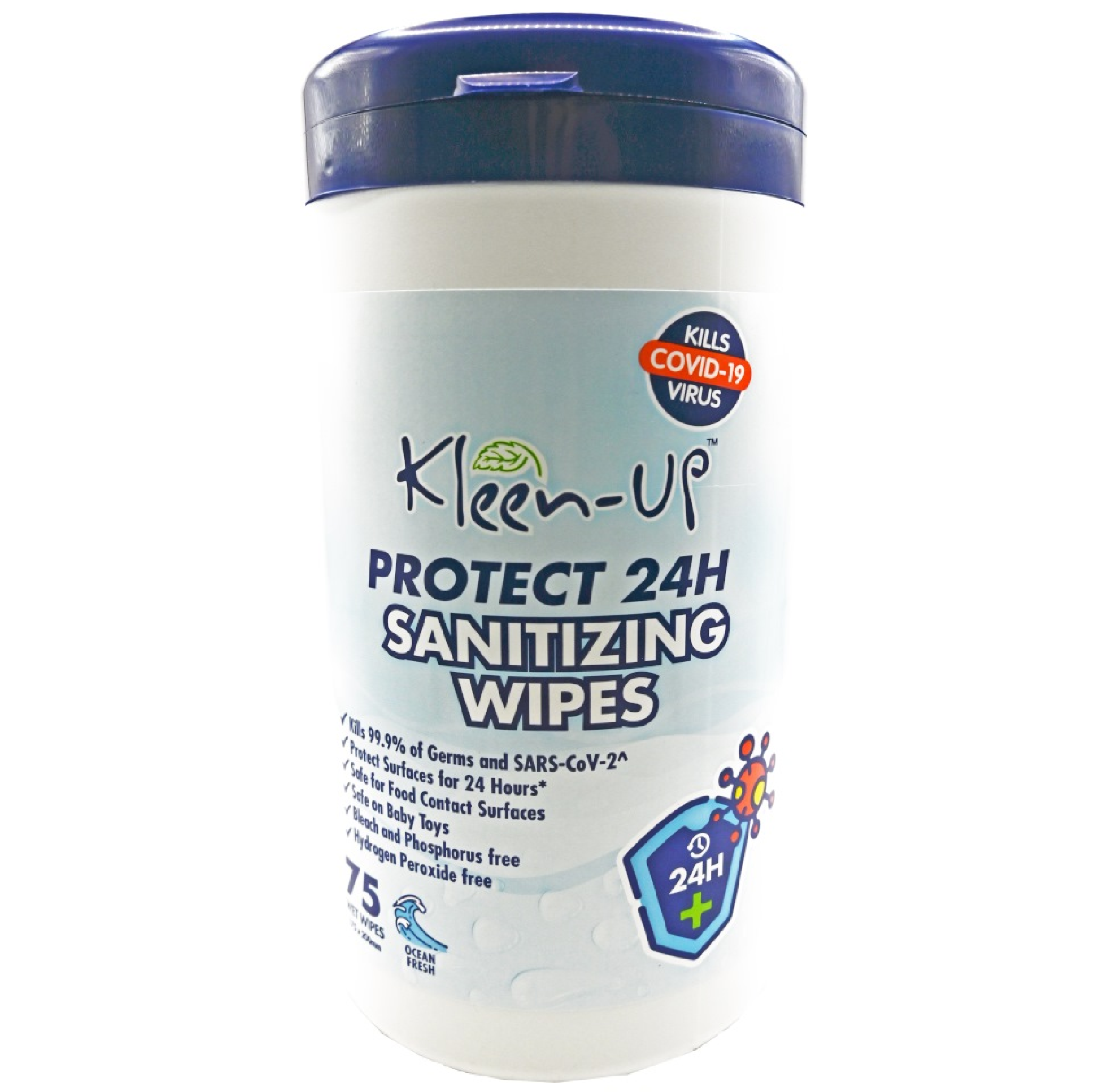 KLEEN-UP PROTECT 24H Sanitizing Wipes 75 SHEETS/TUB