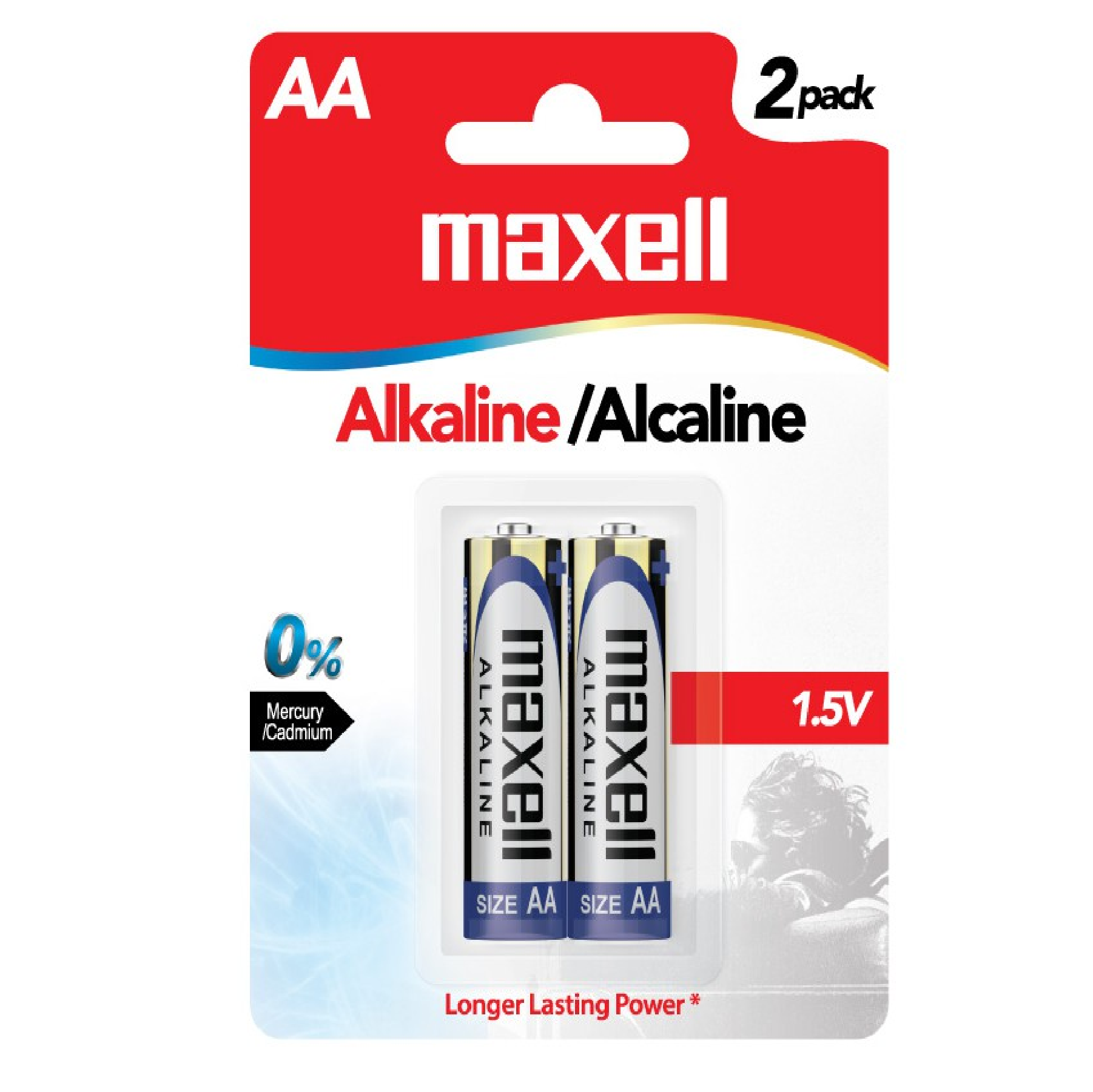 MAXELL AA Alkaline Battery 2PC/PACK 1.5V Long Lasting