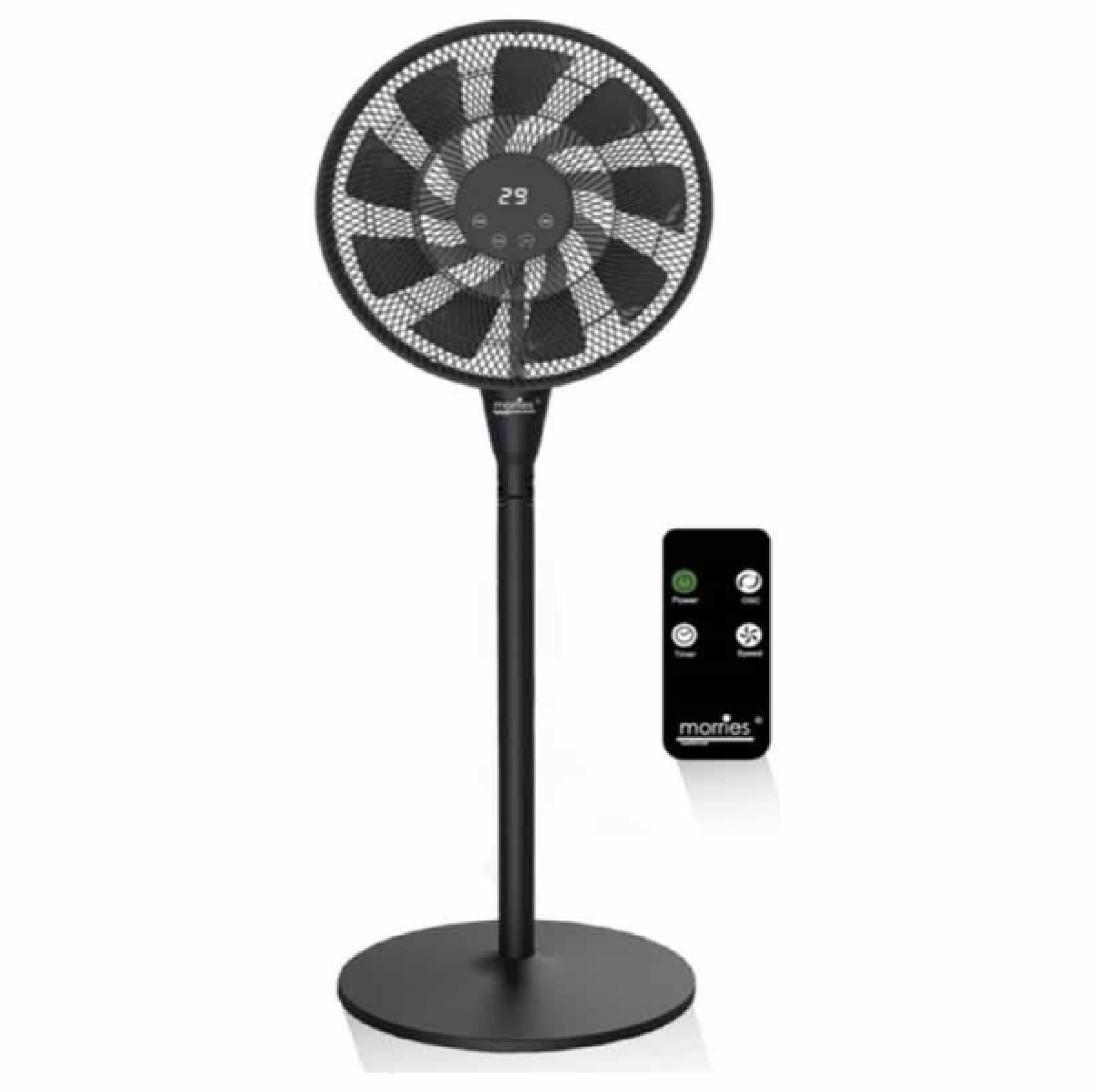 Morries MS-1611DCSFR-BK 16"/405MM 2-IN-1 DC Stand Fan With Remote DC MOTOR