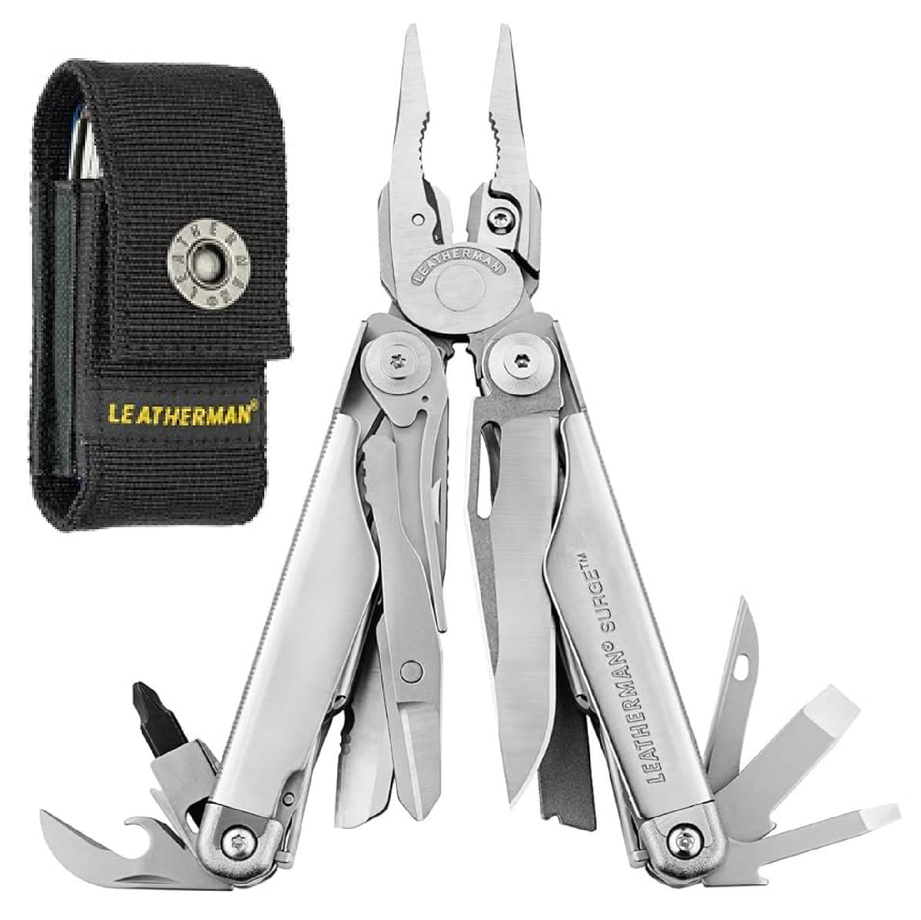 Leatherman SURGE 21-IN-1 Multi Tool SILVER With Button NYLON Sheath