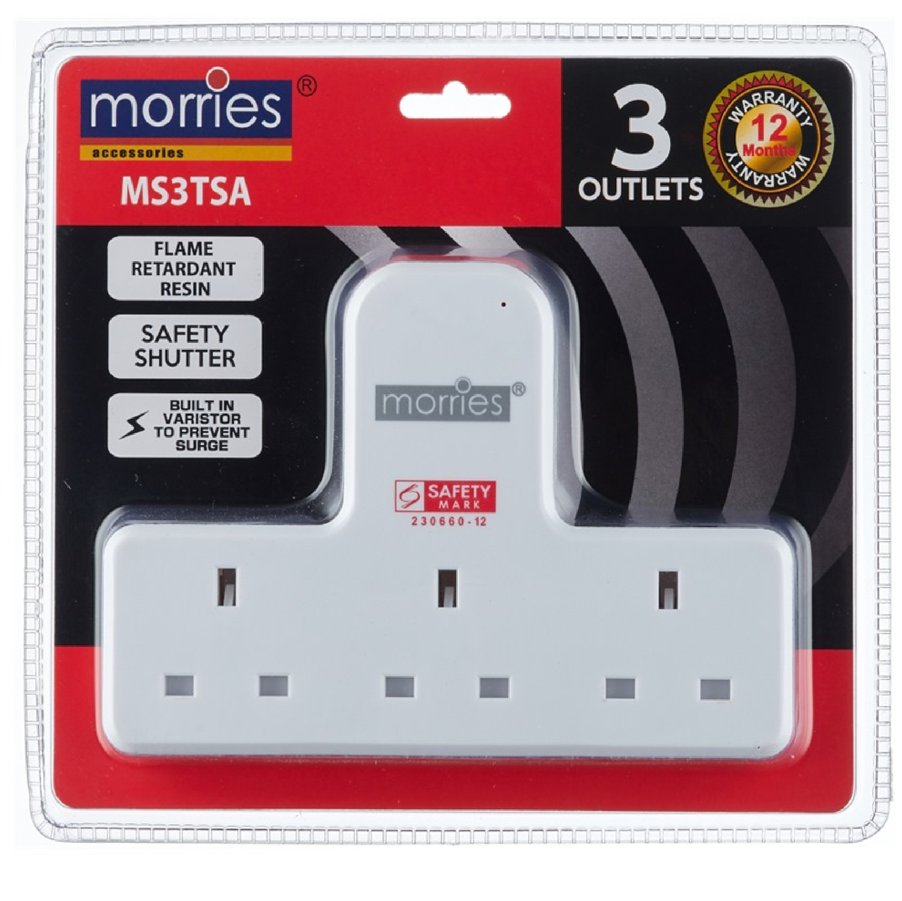 Morries 3-WAY T-SOCKET Adaptor MS3TSA