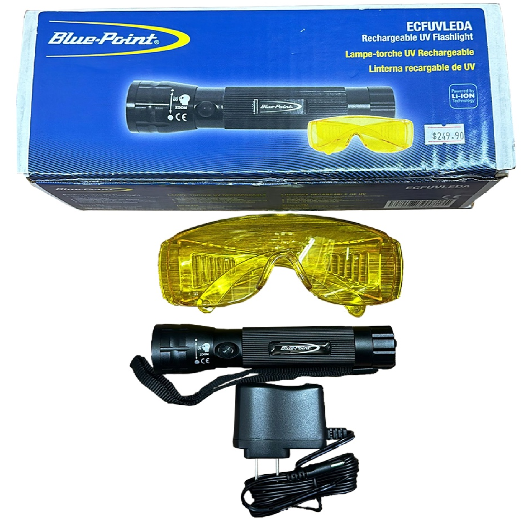 BluePoint ECFUVLEDA Rechargeable LI-ION UV Flashlight